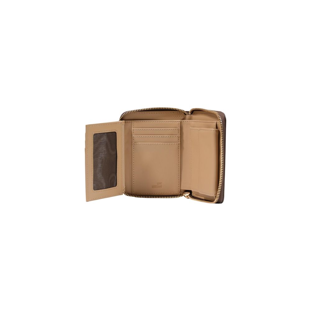 Love Moschino Brown Polyethylene Wallet - Luxurious Elegance