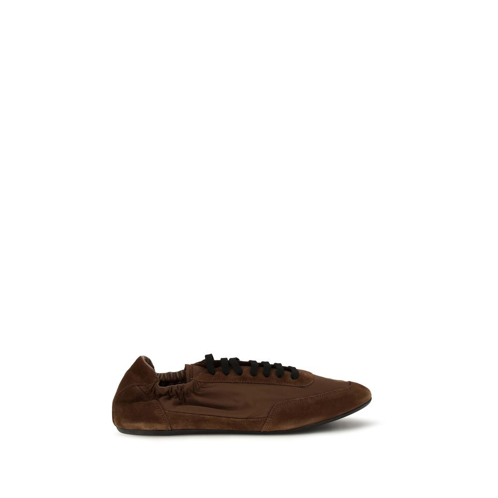 Prada Brown Rubber Athletic Sneakers - Luxurious Re-Nylon & Suede