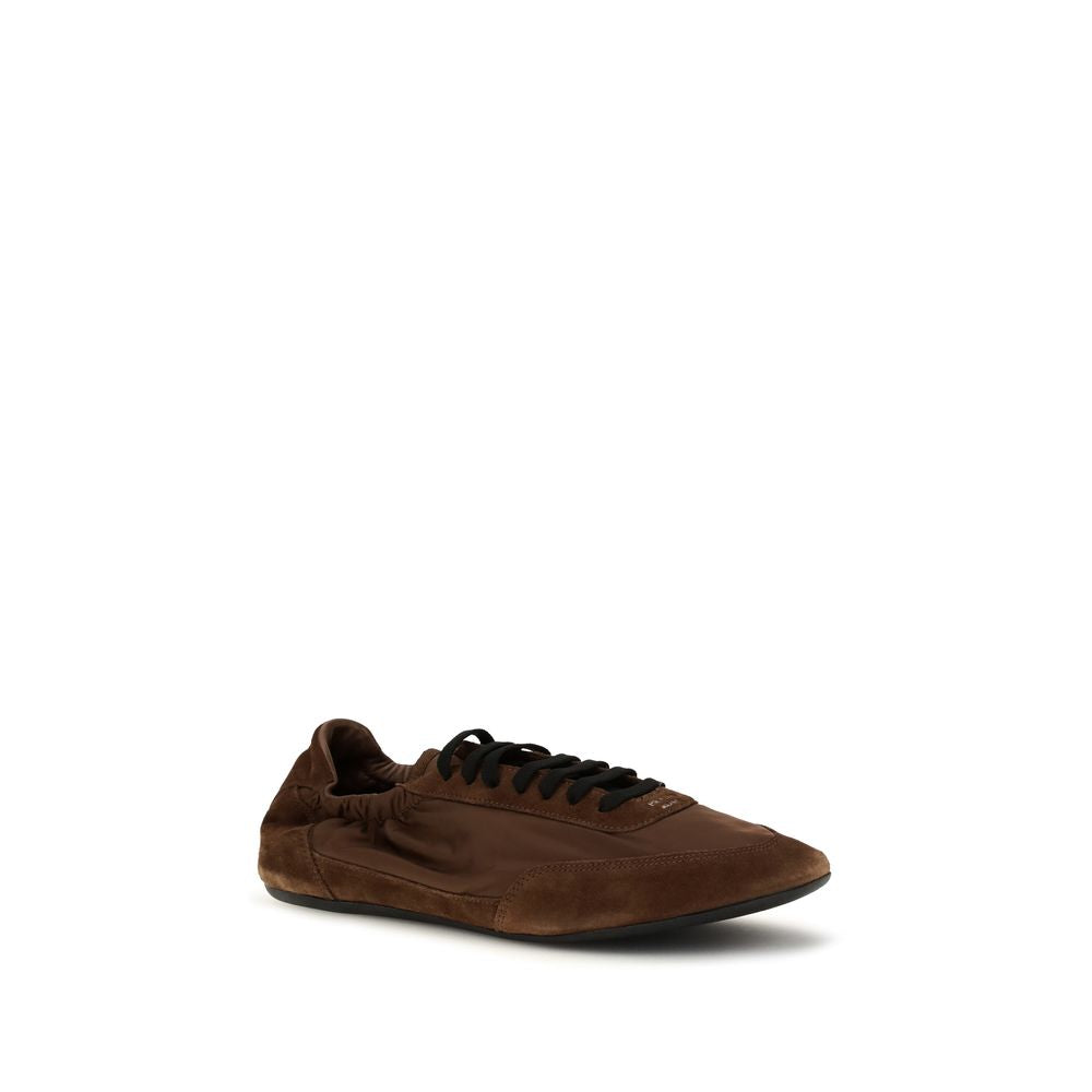 Prada Brown Rubber Athletic Sneakers - Luxury Re-Nylon & Suede