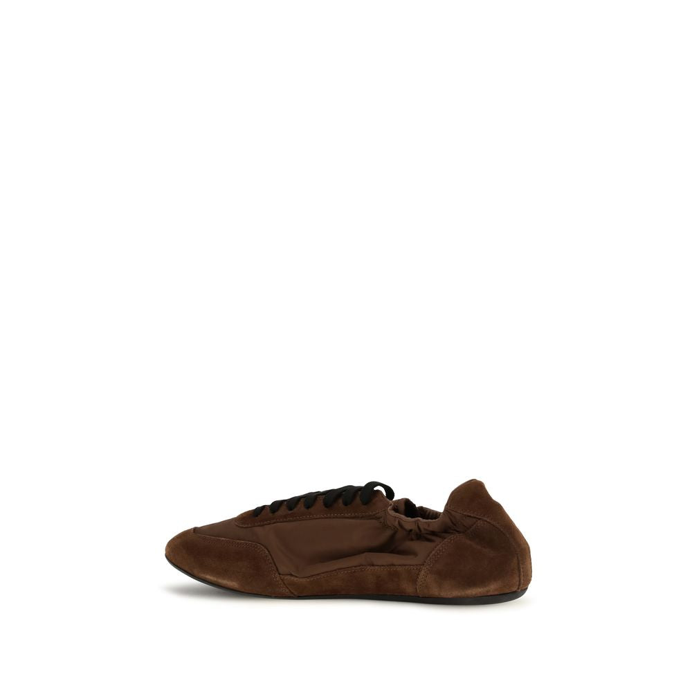Prada Brown Rubber Athletic Sneakers - Luxurious Re-Nylon & Suede