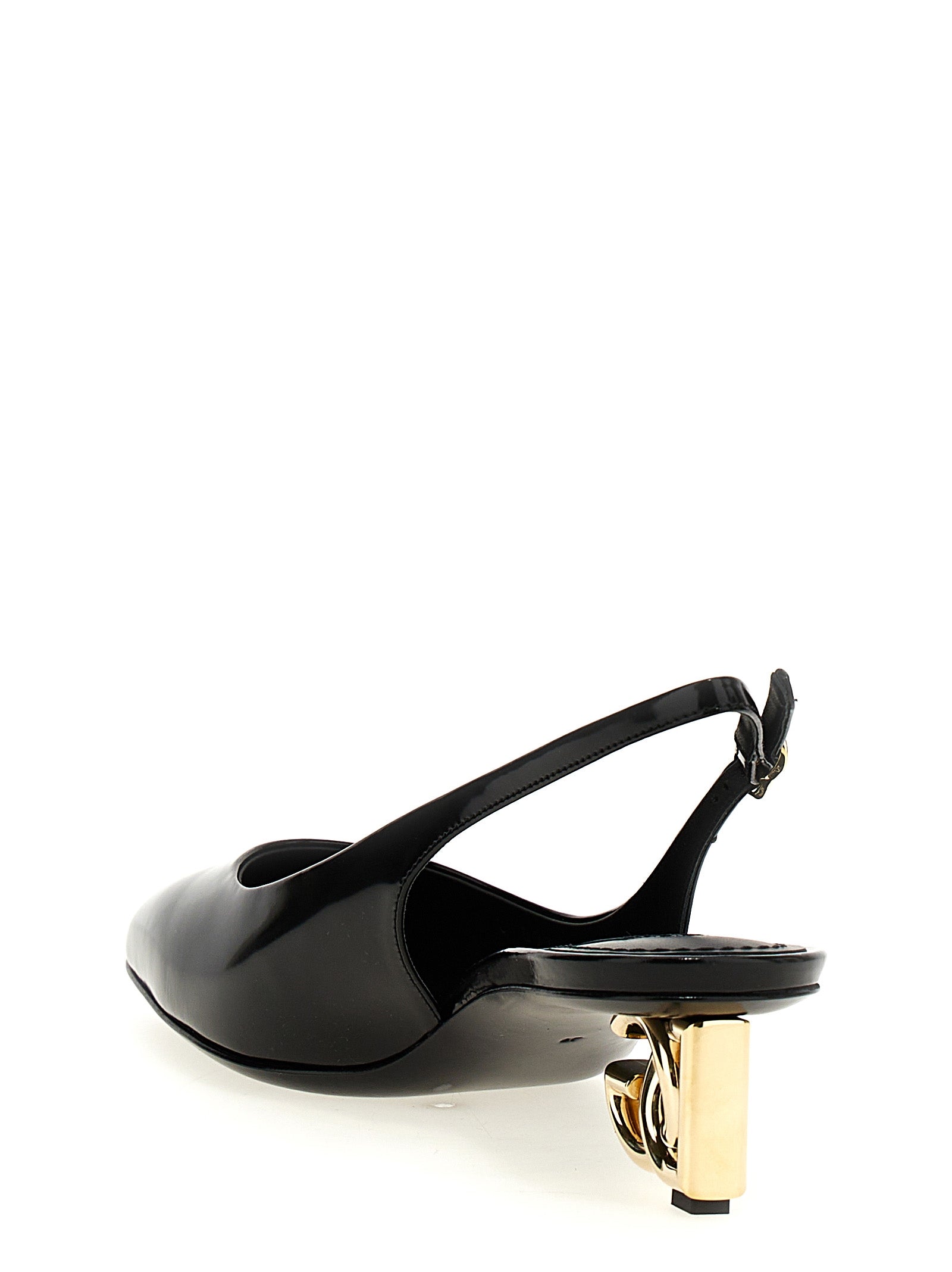 Dolce & Gabbana Black Calfskin Mid Heel Pumps - Timeless Elegance
