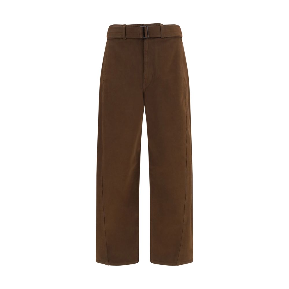 Lemaire Brown Cotton Casual Pants - Effortless Luxury Redefined