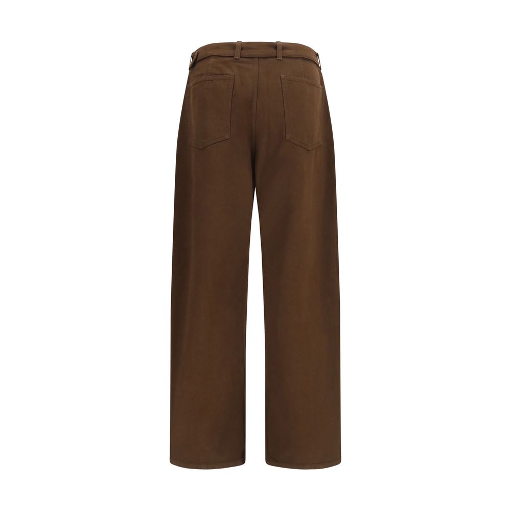 Lemaire Brown Cotton Casual Pants - Timeless Luxury Redefined
