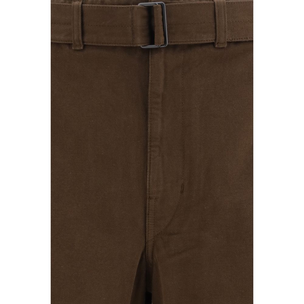 Lemaire Brown Cotton Casual Pants - Effortless Luxury Redefined