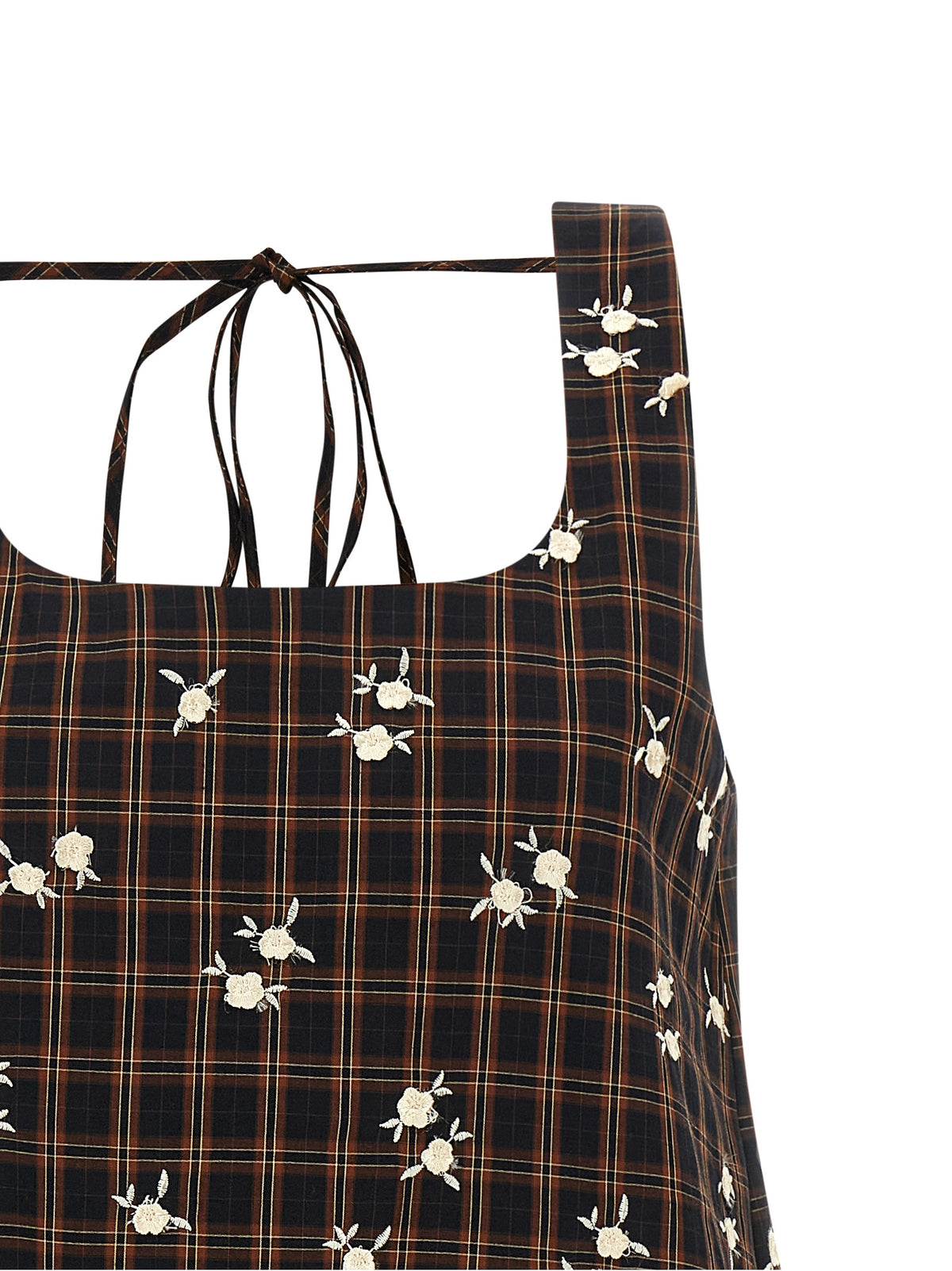 Ganni Brown Organic Cotton Short Dress - Timeless Elegance