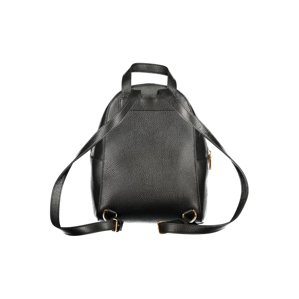 Elevate your style with the Coccinelle Black Leather Women Backpack, a masterpiece of exquisite craftsmanship and timeless elegance, perfect for the discerning modern individual.