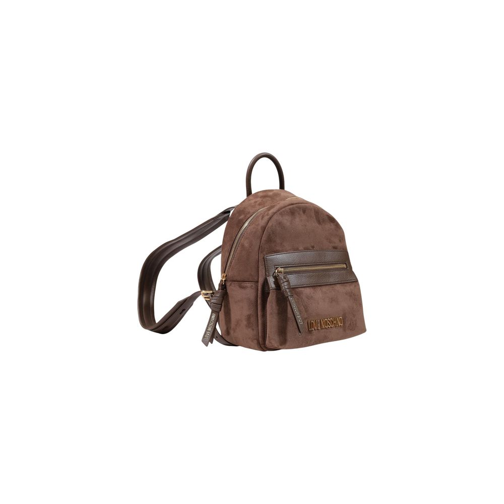 Elevate your style with the Love Moschino Brown Polyester Backpack, a luxurious blend of practicality and elegance, crafted for the discerning individual.