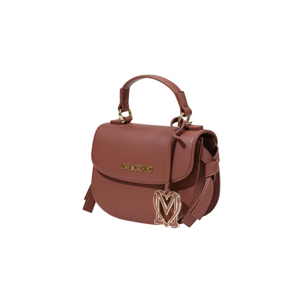 Experience the refined elegance of the Love Moschino Brown Polyethylene Handbag, a luxurious accessory crafted for the discerning individual, perfect for any occasion.