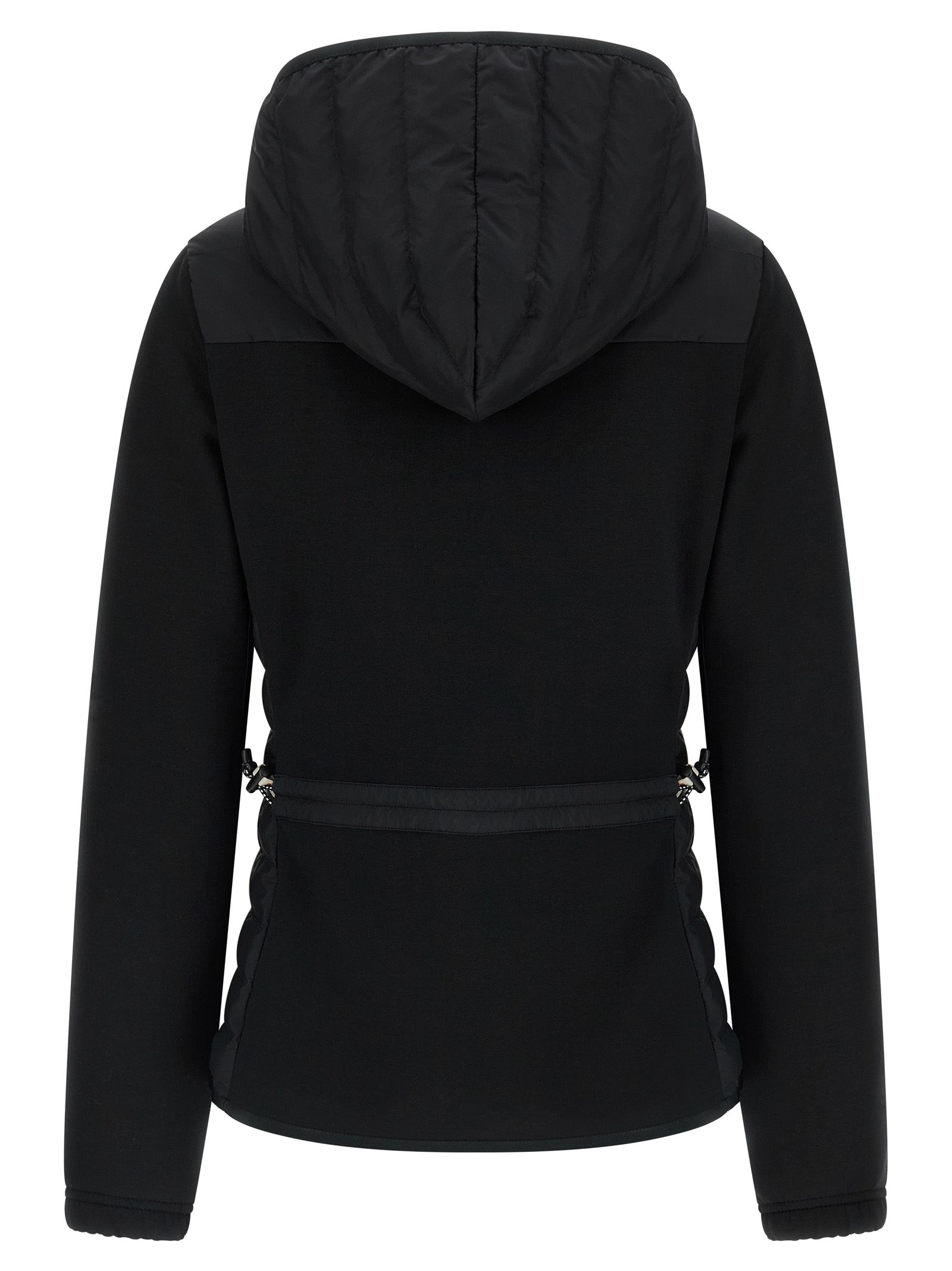Indulge in the Moncler Grenoble Black Polyamide Full-Length Jacket, a masterpiece of goose down craftsmanship that elevates your style with luxurious comfort and timeless elegance.