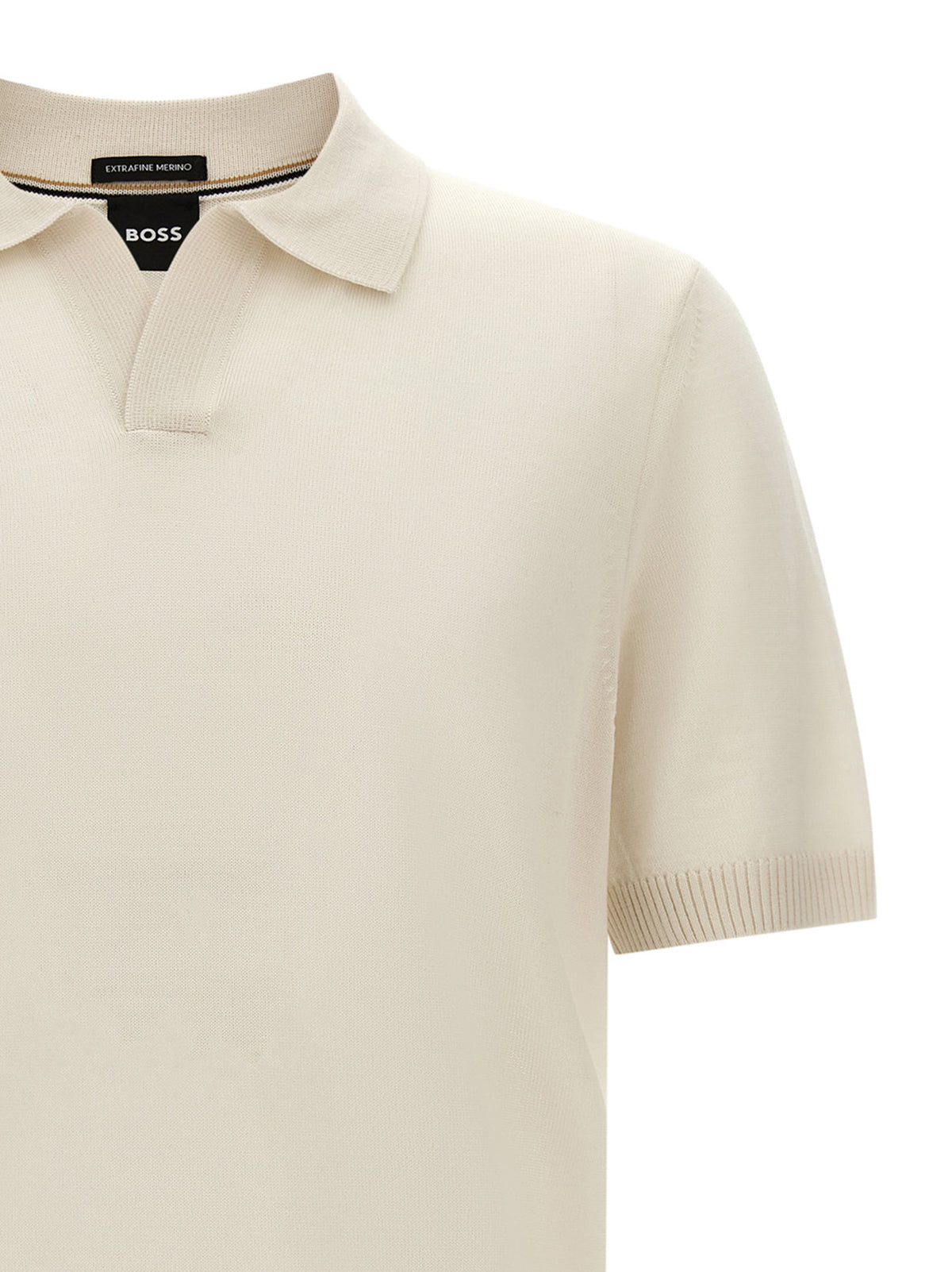Elevate your style with the HUGO BOSS White Virgin Wool Polo Shirt, a luxurious essential crafted from pure virgin wool, embodying timeless elegance and sophistication.