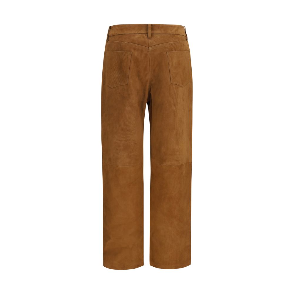 Magda Butrym Brown Lambskin Pants - Luxury Tailoring Redefined