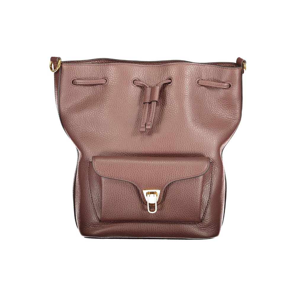 Indulge in the Coccinelle Brown Leather Handbag, a timeless luxury crafted for the discerning individual, embodying exquisite craftsmanship and sophisticated elegance.