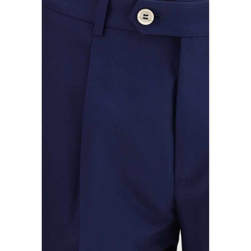 Discover the Brunello Cucinelli Blue Wool Oves Aries Two-Piece Suit, crafted from luxurious fleece wool, embodying timeless elegance and sophisticated style for discerning individuals.