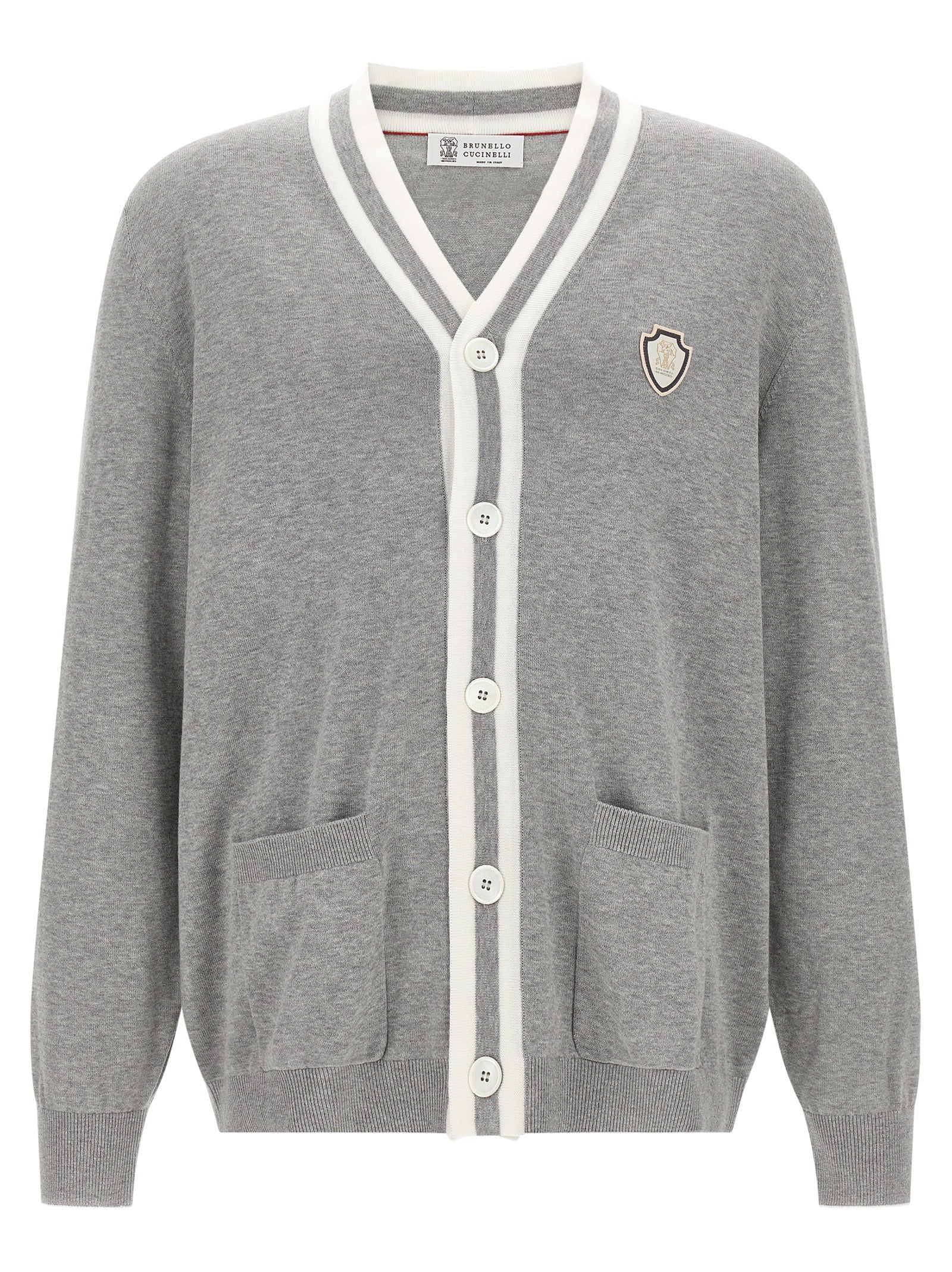 Indulge in the timeless elegance of the Brunello Cucinelli Gray Cotton Cardigan, crafted from luxurious cotton for unmatched comfort and sophistication.
