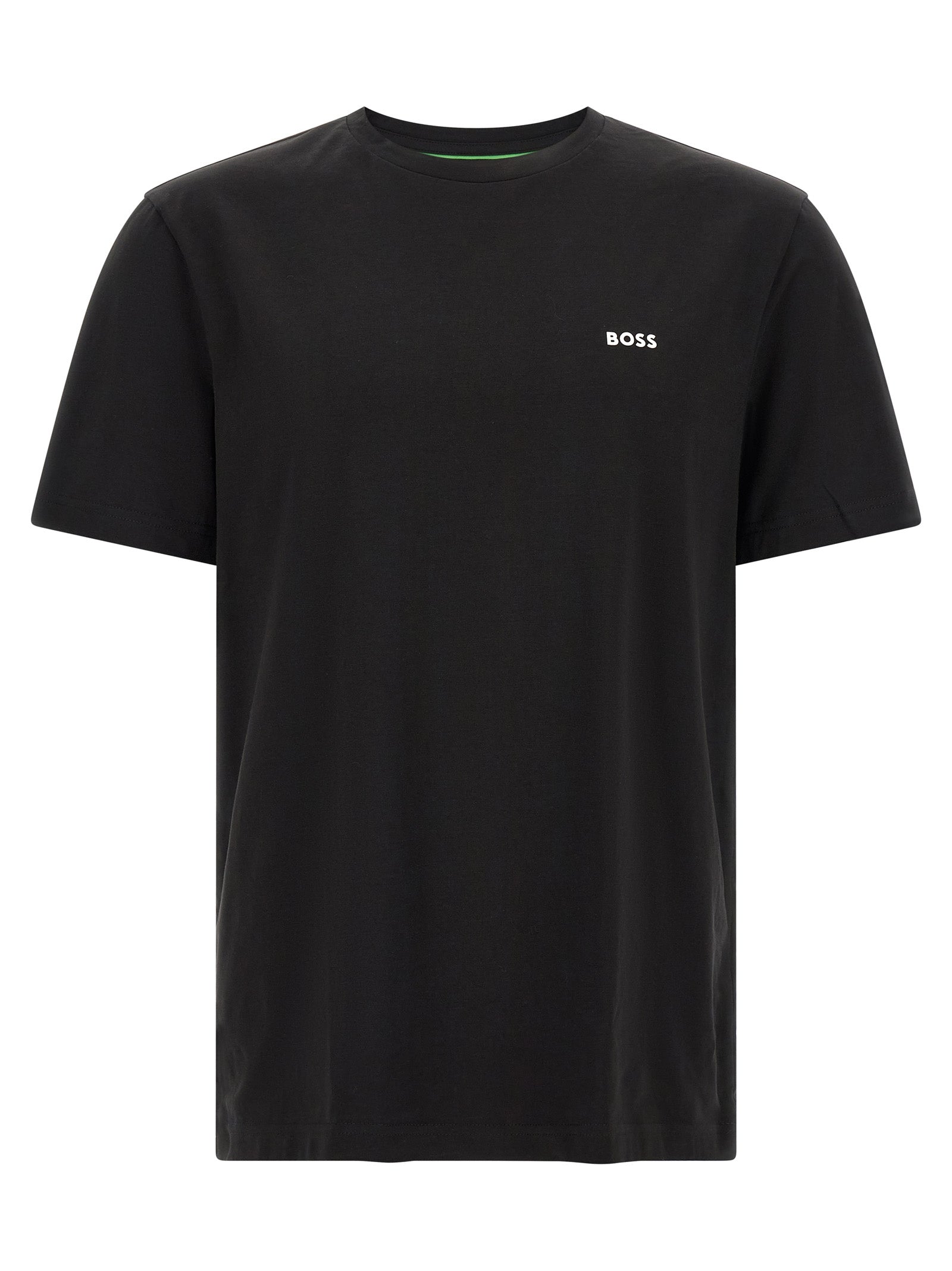 Indulge in the exquisite craftsmanship of the Hugo Boss Black Cotton T-Shirt, a luxurious staple that embodies sophistication and effortless style for the modern individual.