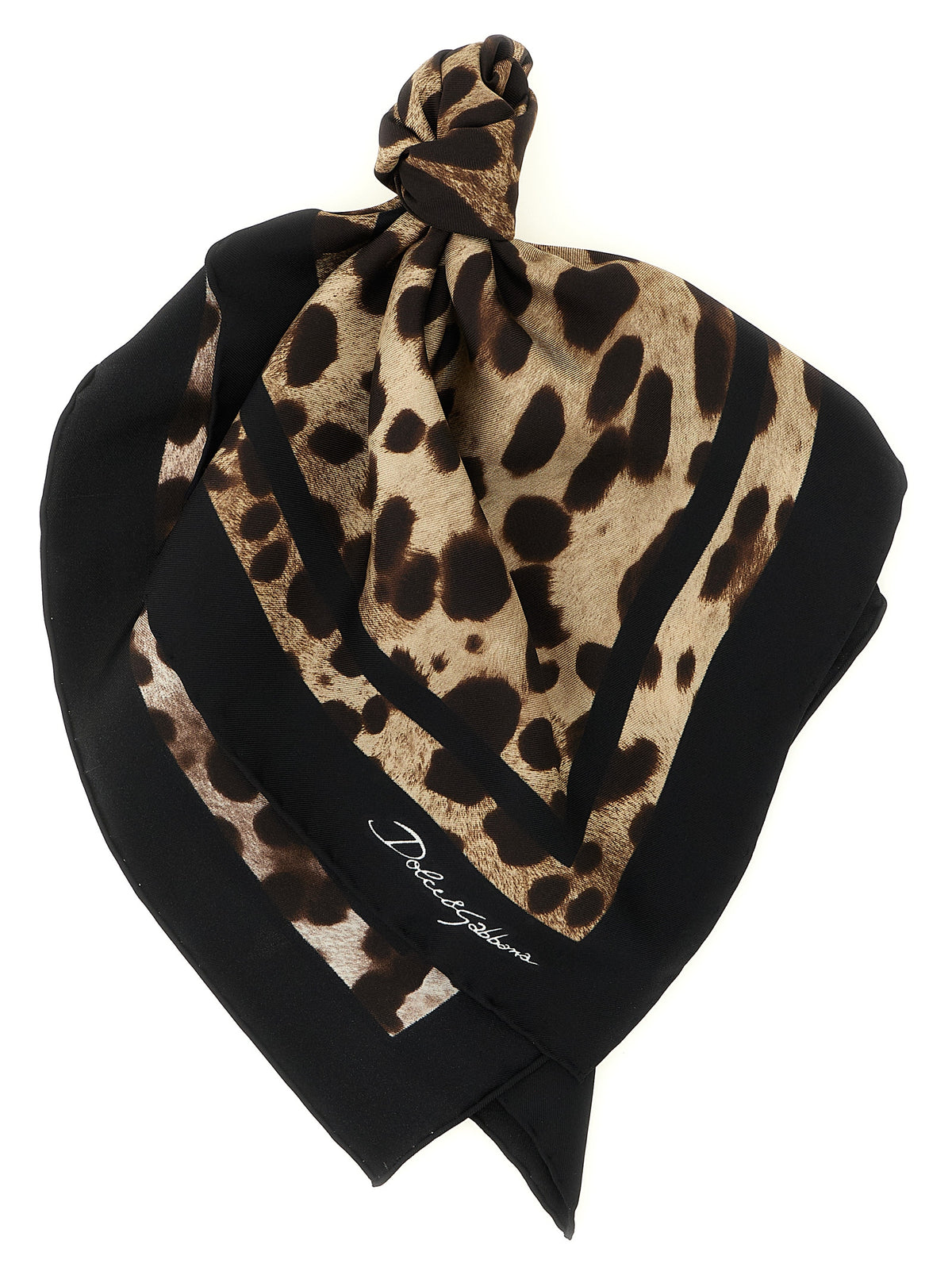 Dolce & Gabbana Brown Silk Scarf - Timeless Luxury Accessory