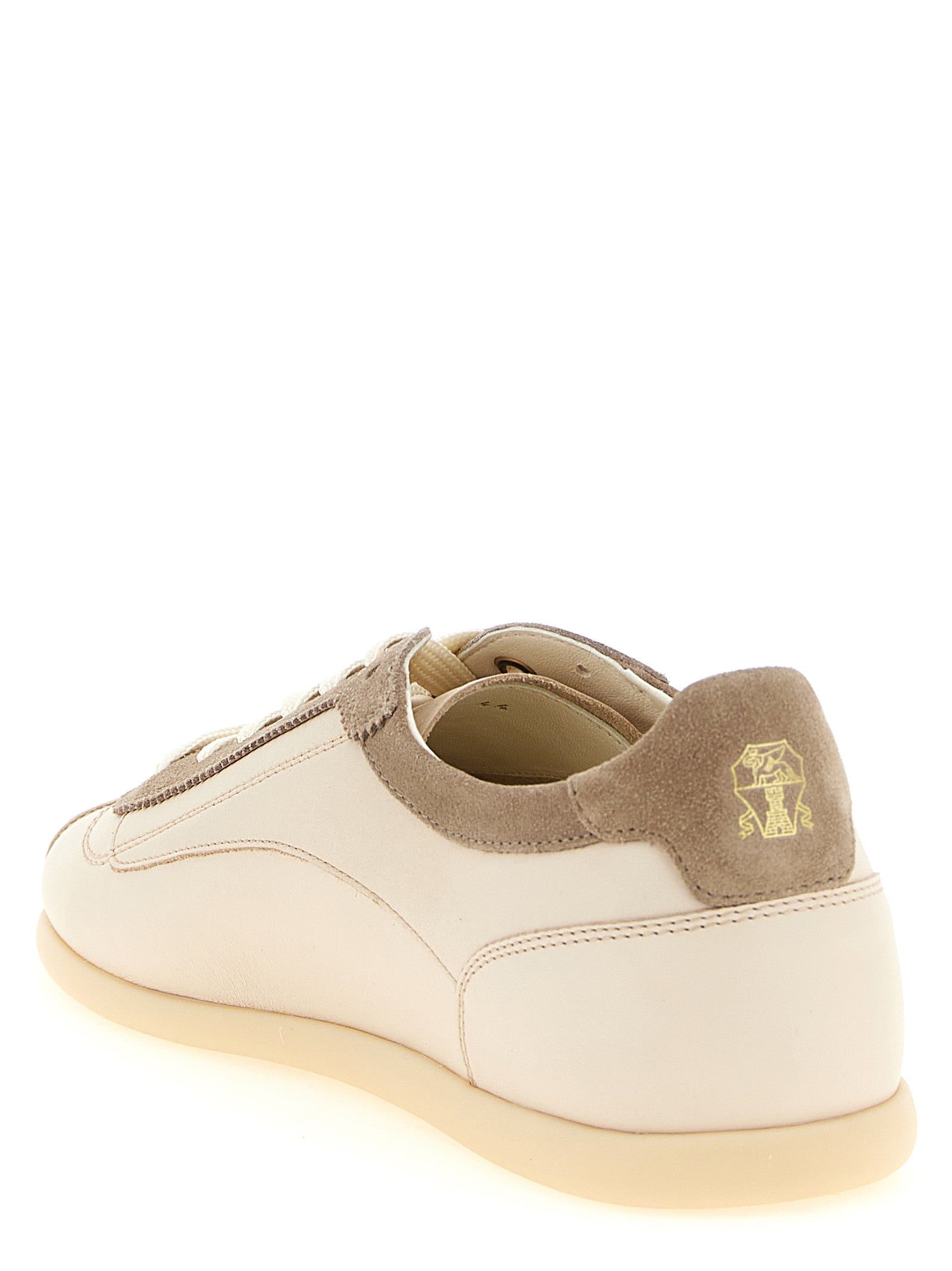 Experience the allure of Brunello Cucinelli's Beige Calfskin Low Top Sneakers, where exquisite craftsmanship meets timeless elegance, perfect for the discerning connoisseur.