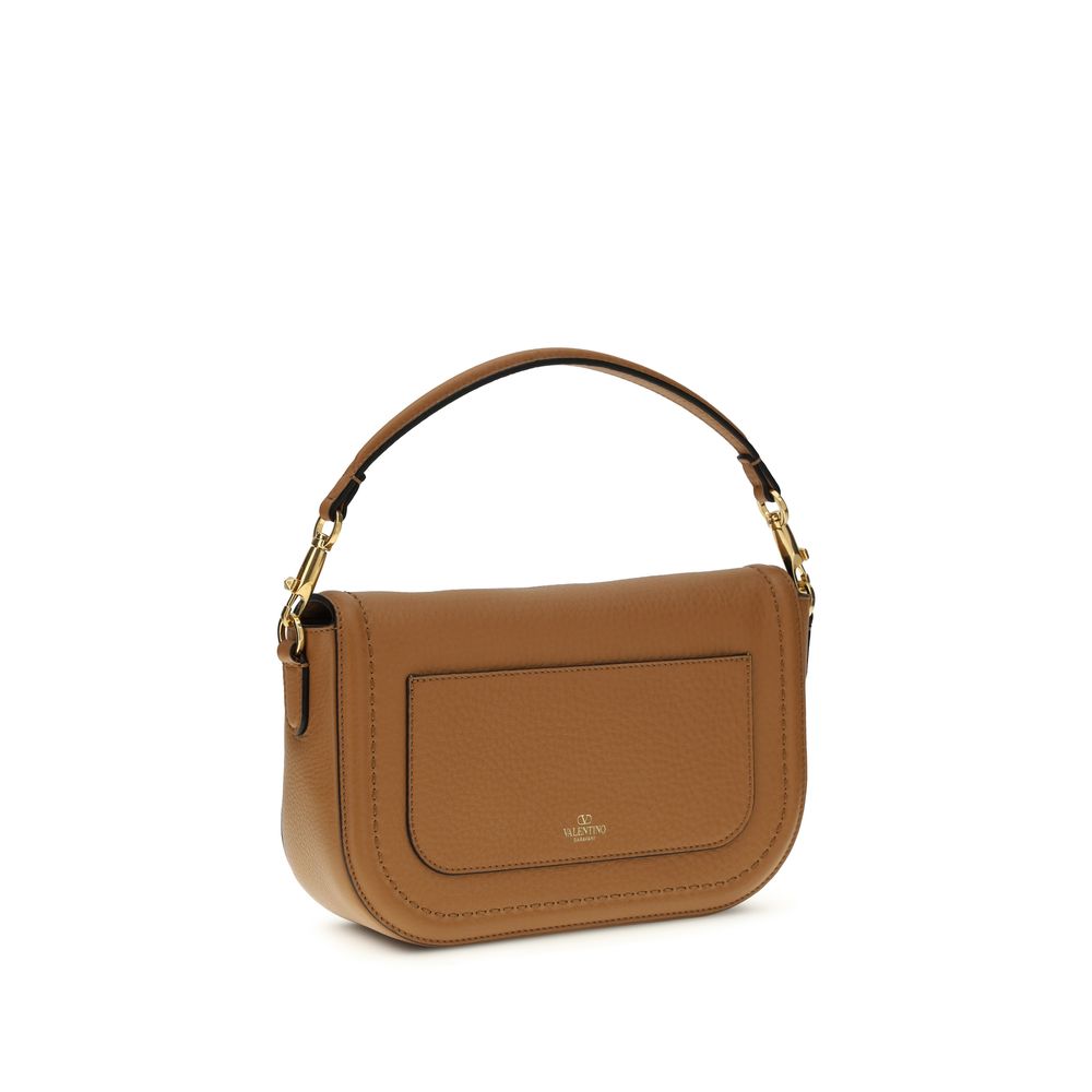 Valentino Garavani Bos Taurus Shoulder Bag in Beige Calf Leather