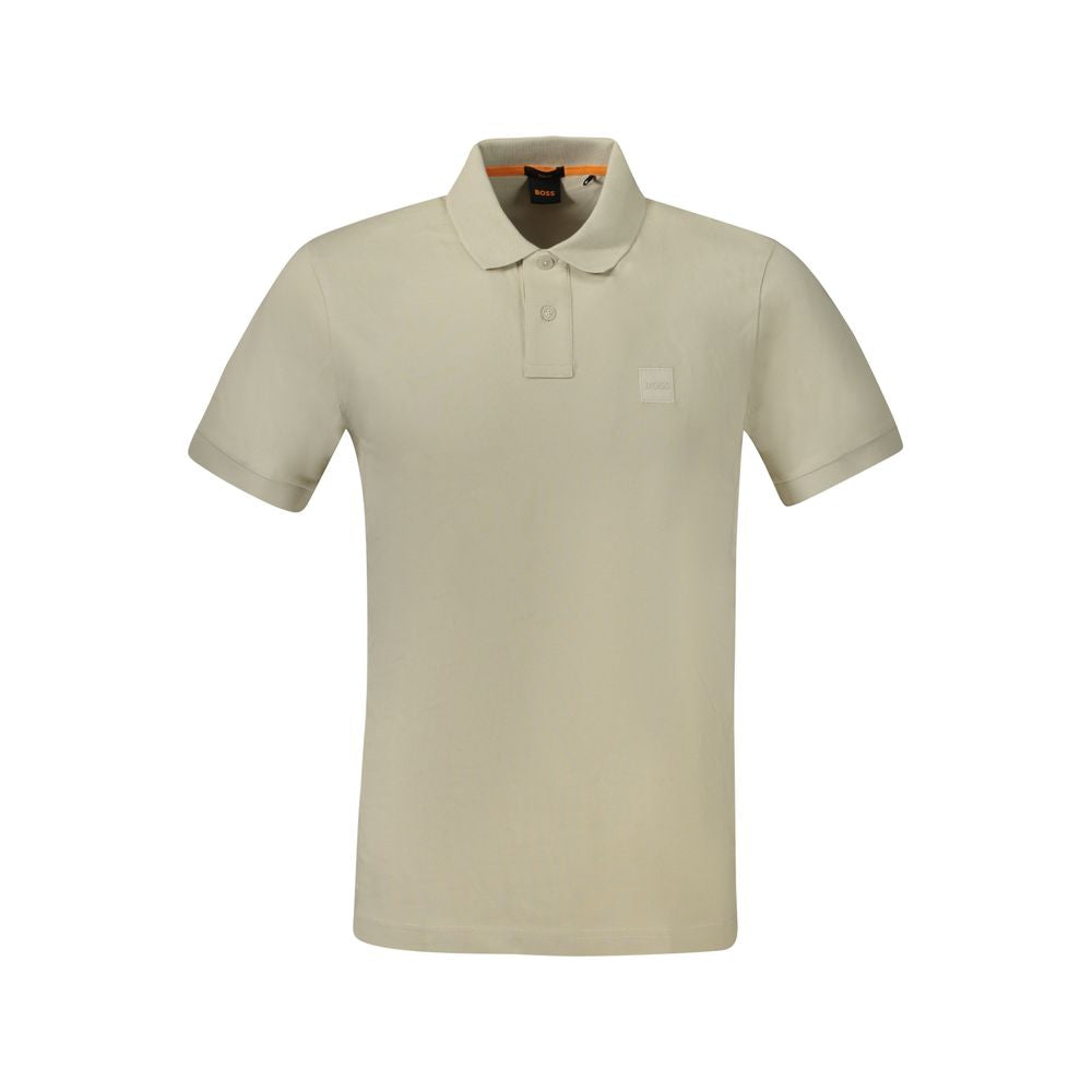 Hugo Boss Beige Cotton Polo - Elevate Your Wardrobe with Luxury