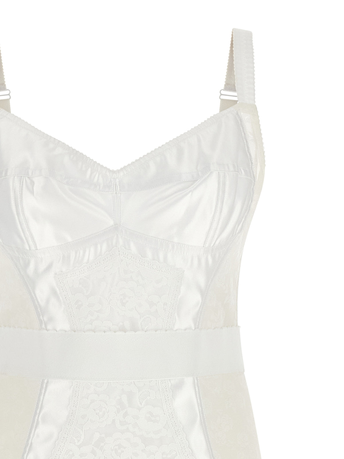 Dolce & Gabbana White Polyamide Midi Dress - Timeless Elegance