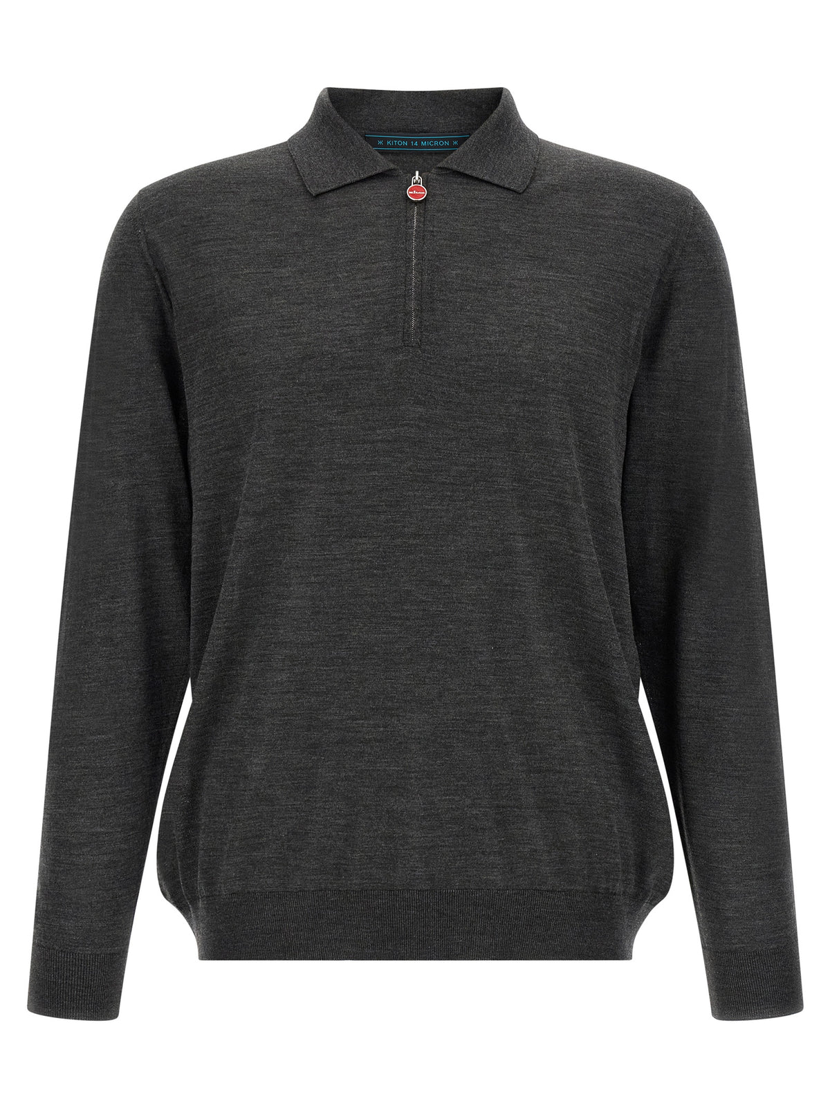 Kiton Gray Wool Polo Shirt - Exquisite Luxury Knitwear