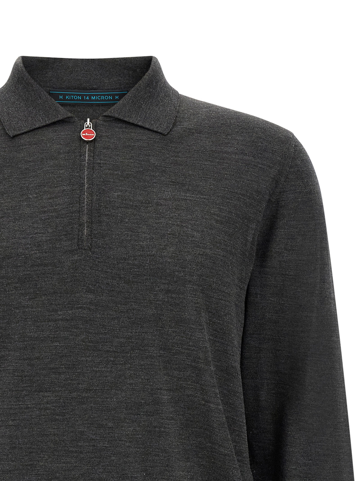 Kiton Gray Wool Polo Shirt - Exquisite Luxury Knitwear