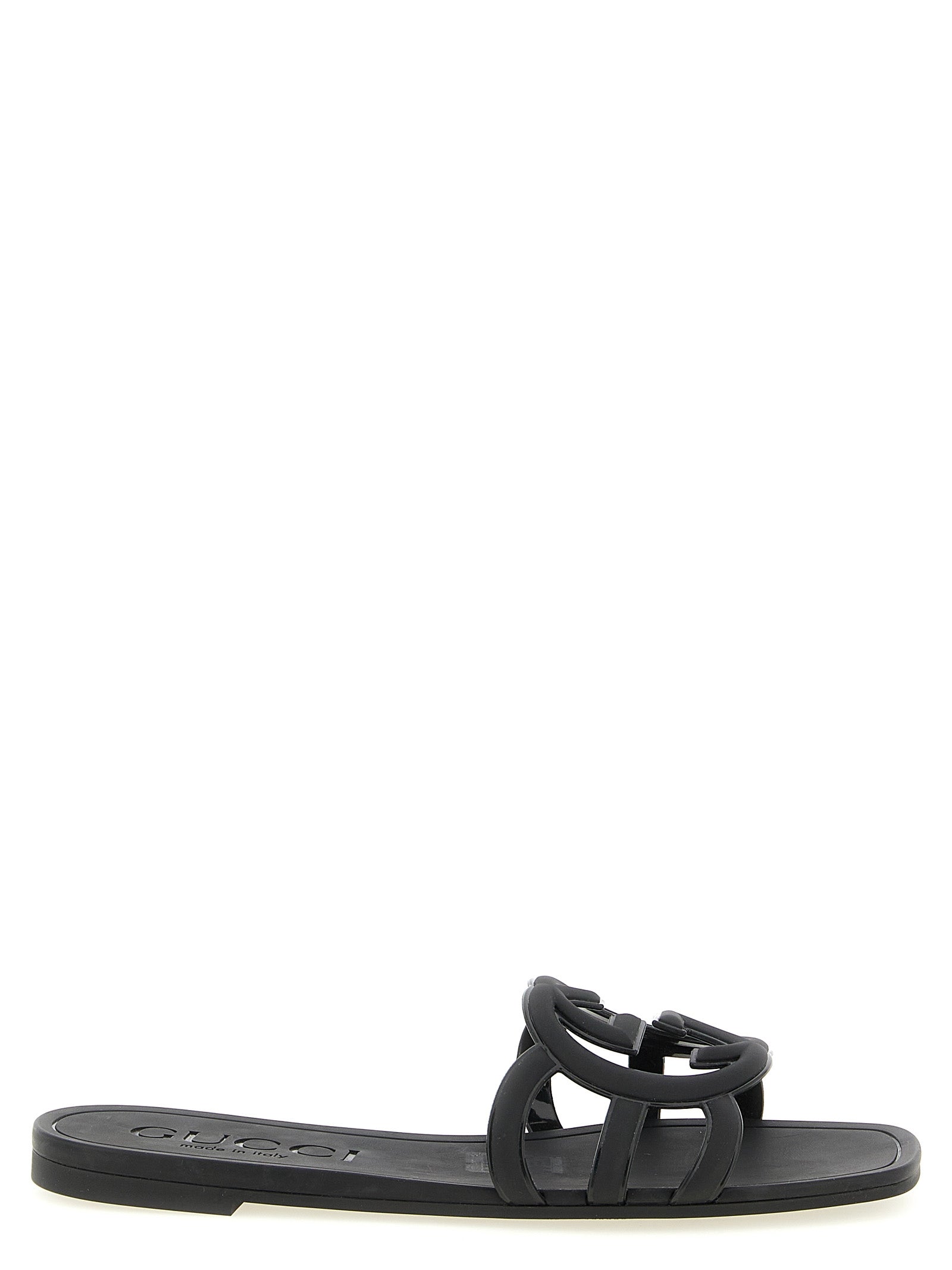 Gucci Black Rubber Slides - Luxury Footwear for the Discerning
