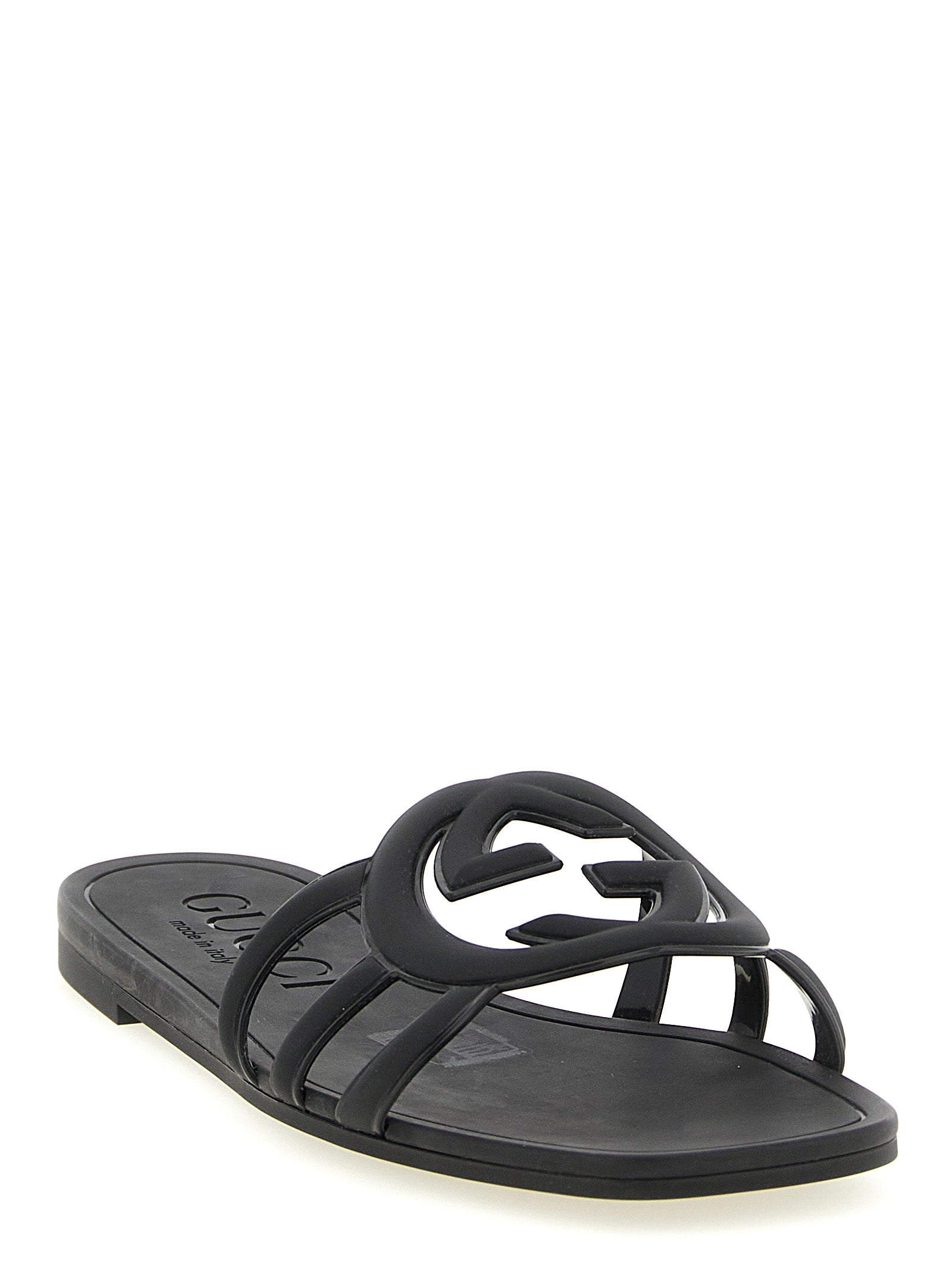 Gucci Black Rubber Slides - Exquisite Luxury Footwear for All