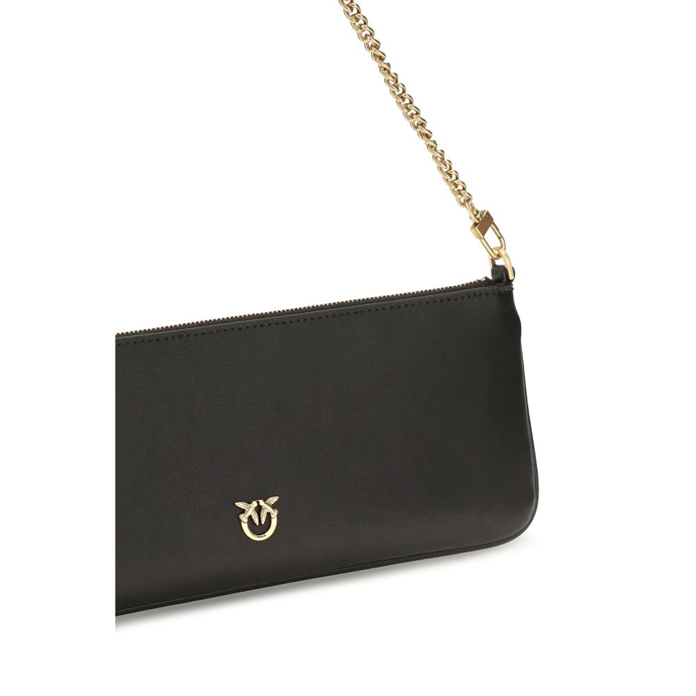 Discover the PINKO Black Calf Leather Bos Taurus Wallet, a masterpiece of silk-touch leather and antique gold detailing, embodying timeless elegance and sophistication.