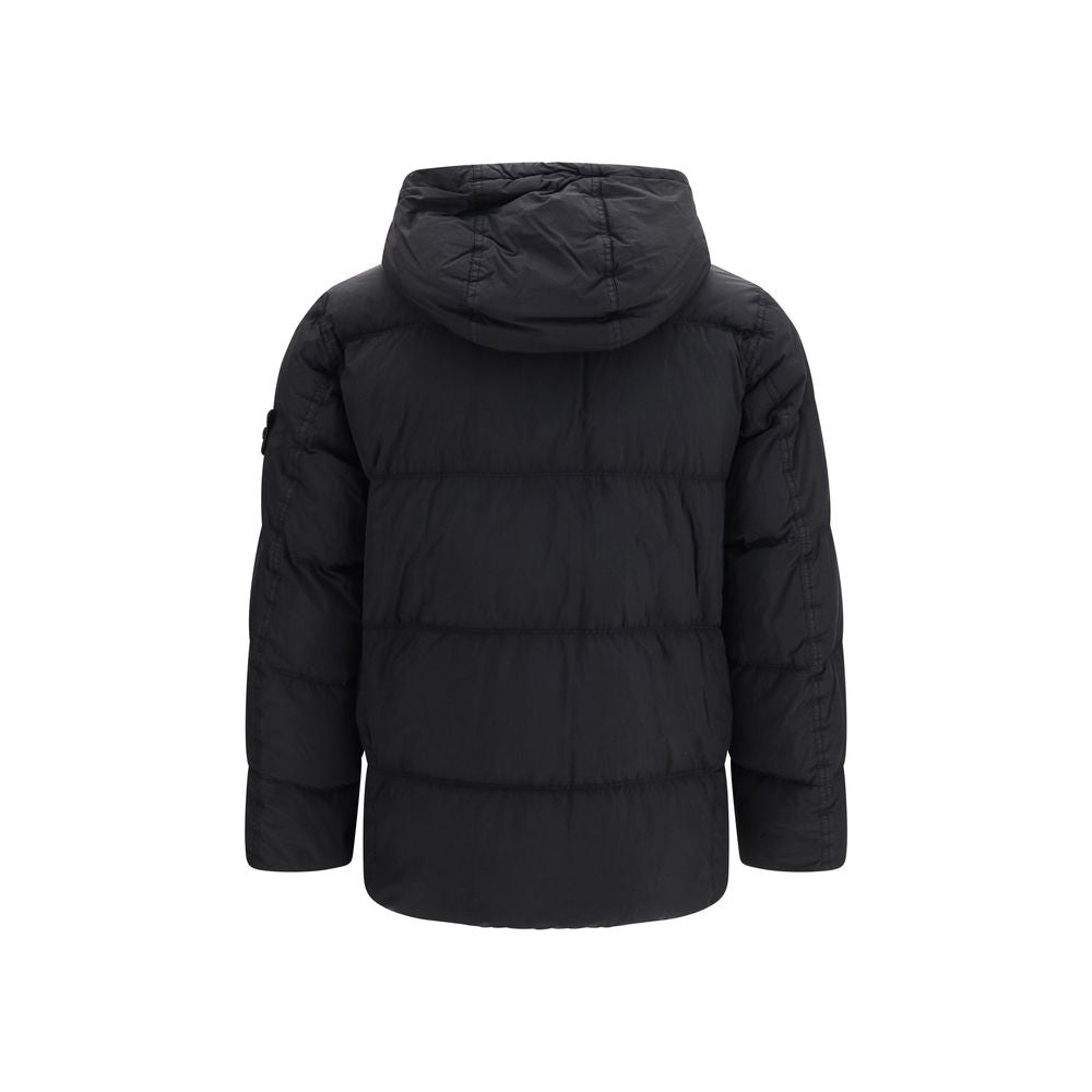 Stone Island Black Goose Down Full-Length Jacket - Luxurious Elegance