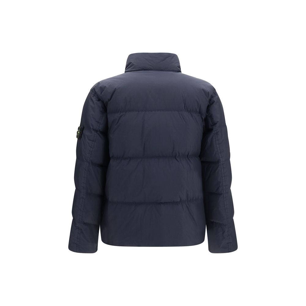 Stone Island Blue Polyamide Full-Length Jacket - Luxury Outerwear