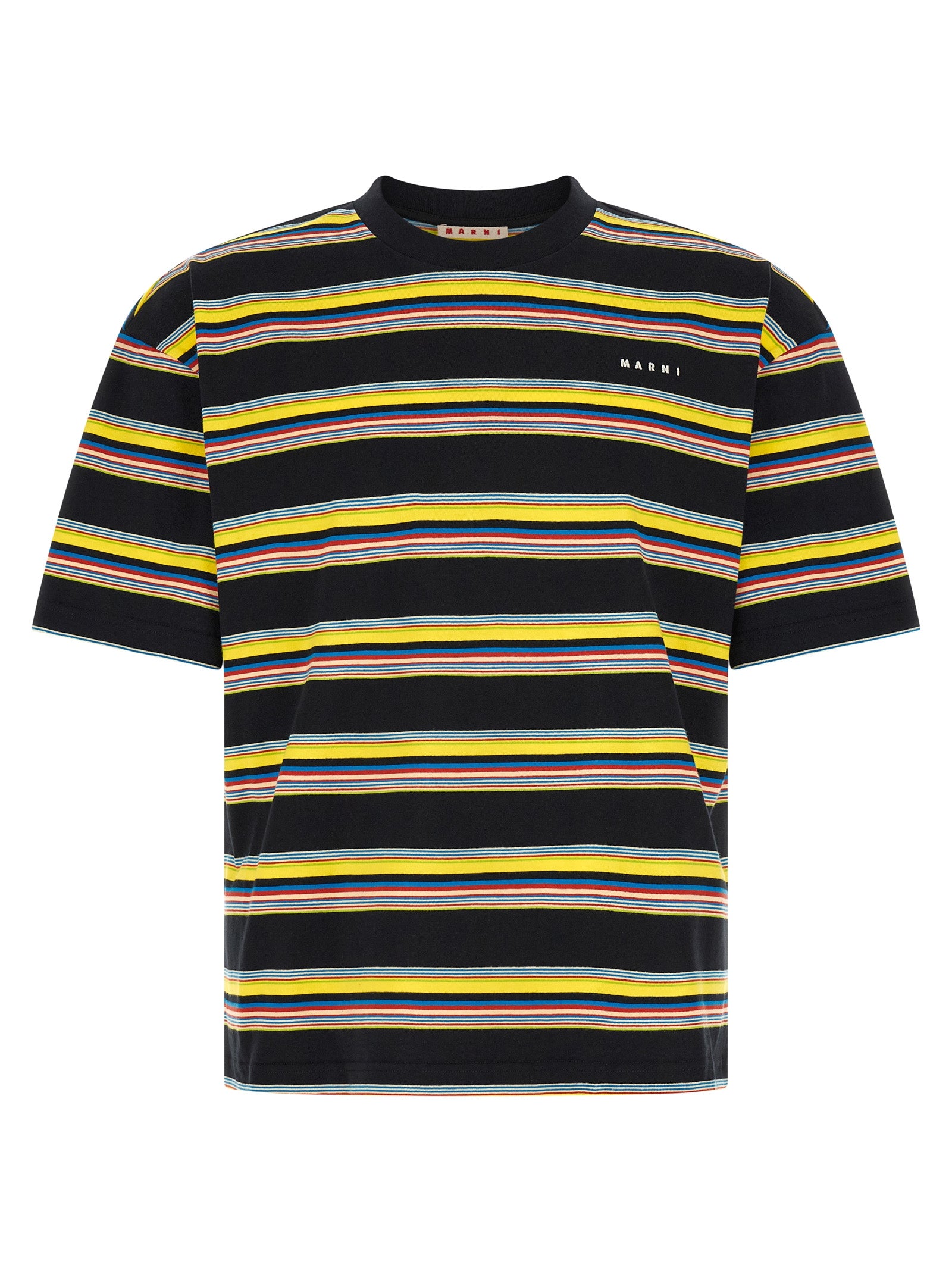 Discover the Marni Multicolor Cotton T-Shirt, a luxurious blend of bold design and refined craftsmanship, perfect for those who embrace individuality and elegance.
