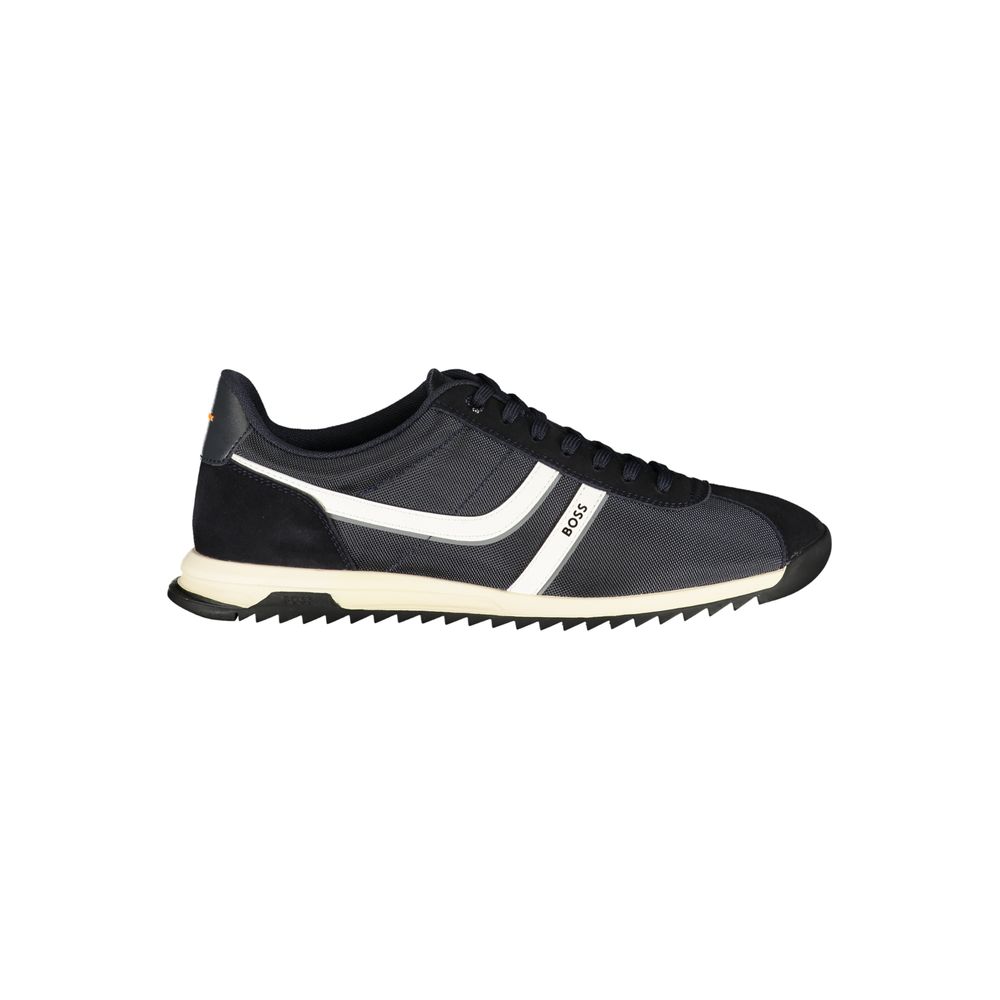Hugo Boss Blue Polyurethane Men's Sneakers - Luxury Athletic Footwear