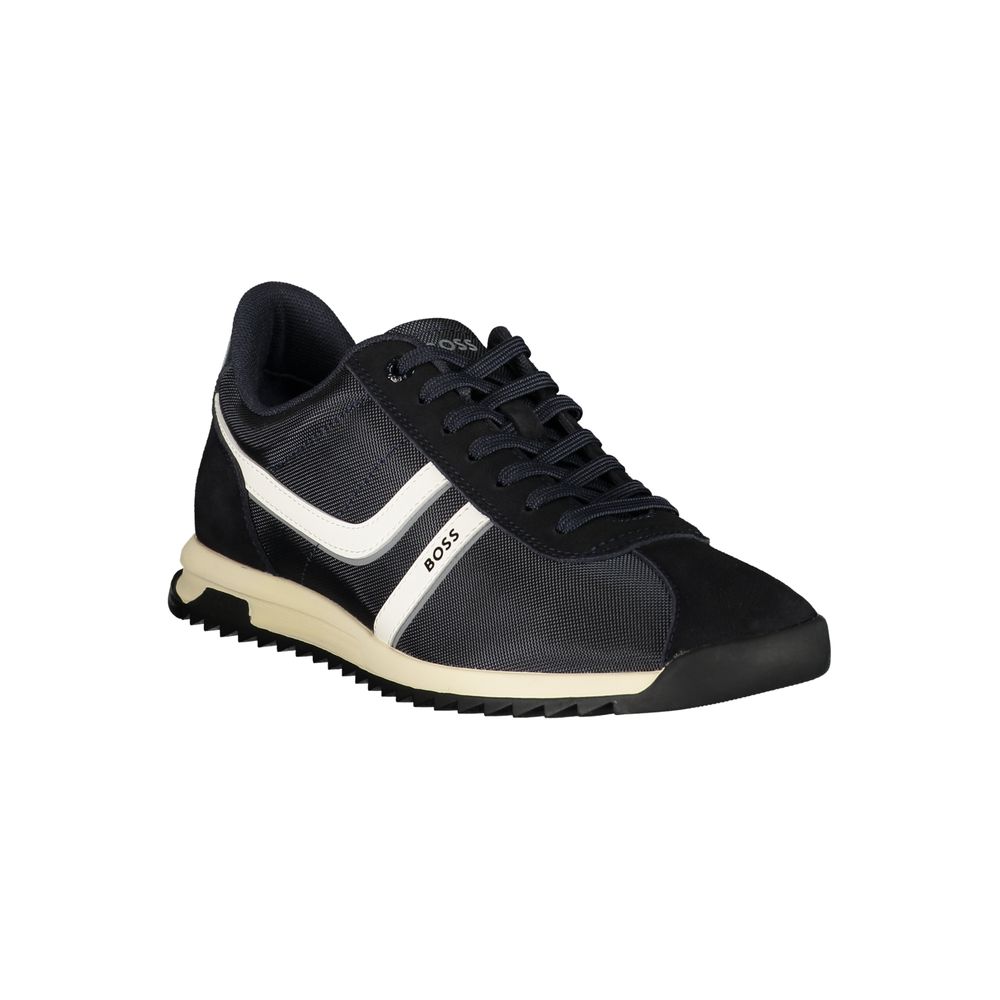 Hugo Boss Blue Polyurethane Men's Sneakers - Luxury Athletic Footwear