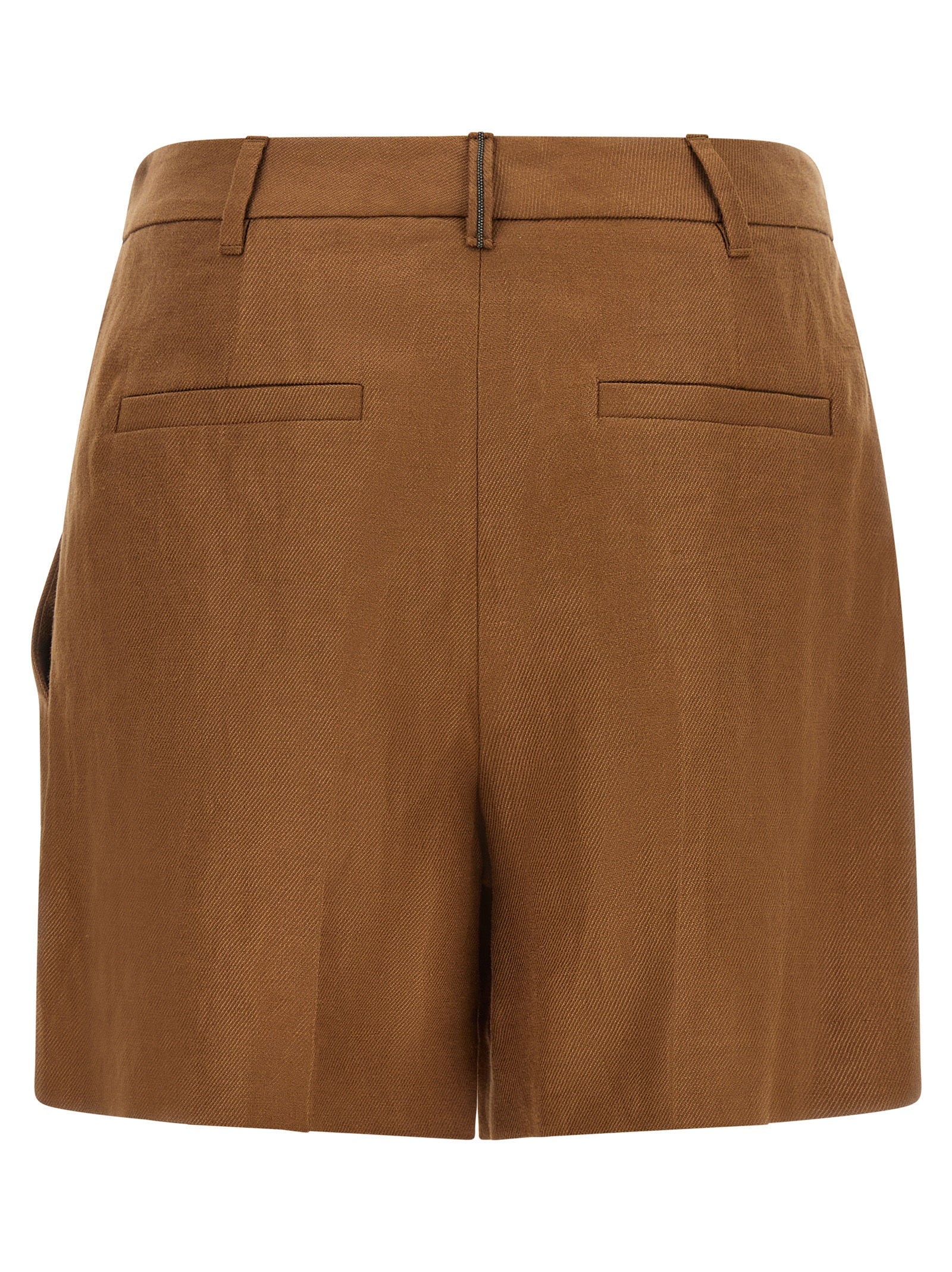 Brunello Cucinelli Brown Linen Bermuda Shorts - Luxurious Elegance