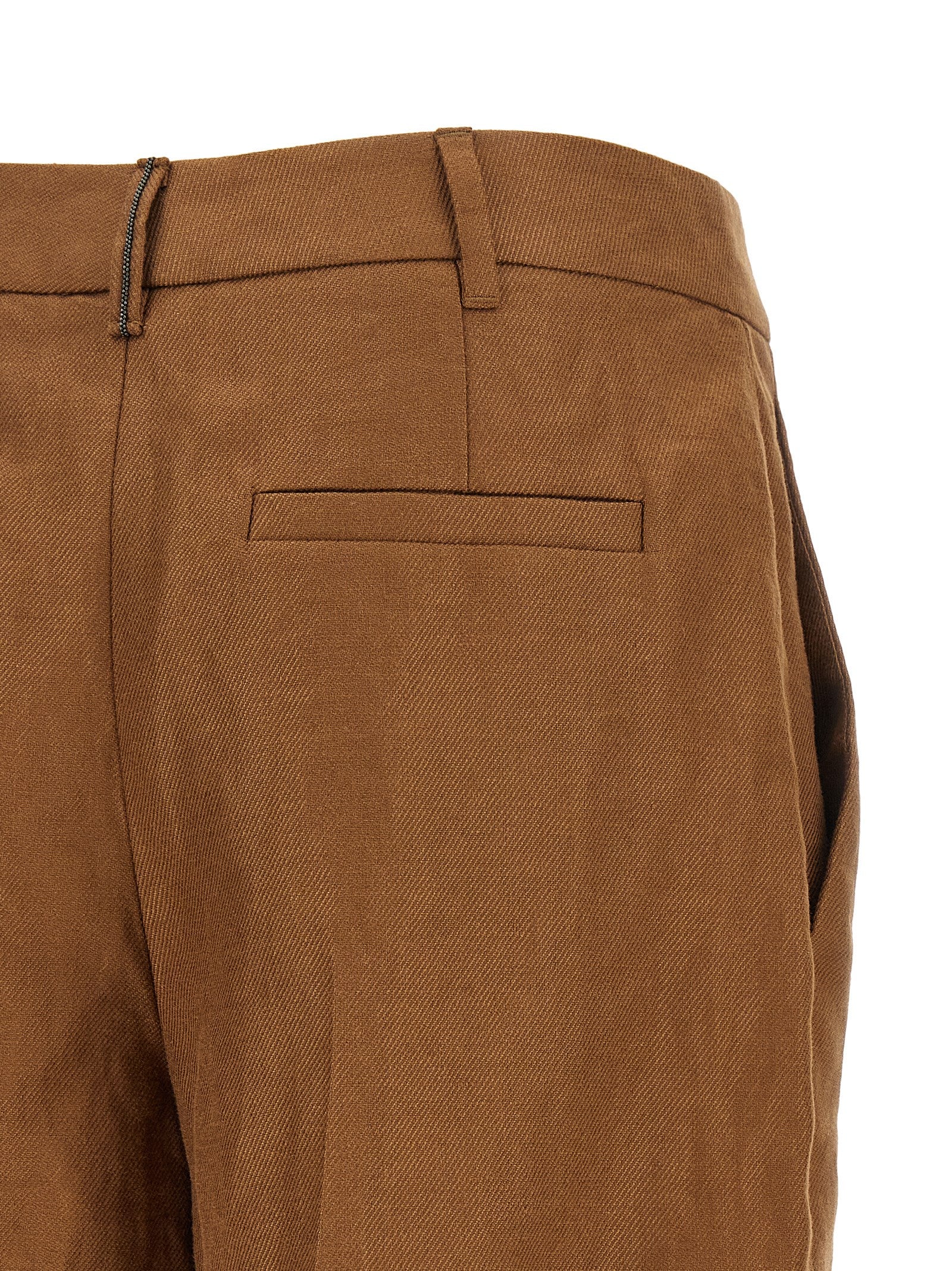 Brunello Cucinelli Brown Linen Bermuda Shorts - Timeless Luxury