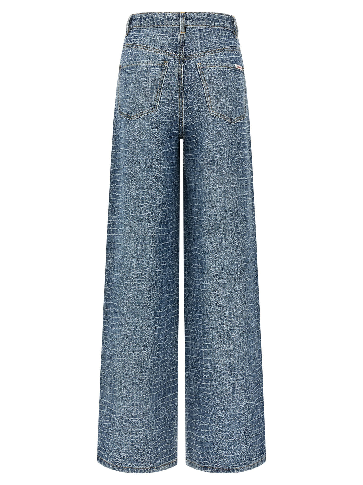Elevate your wardrobe with Self-Portrait's Blue Cotton Jeans, where luxurious crocodile weave meets exquisite craftsmanship, perfect for the discerning individual.