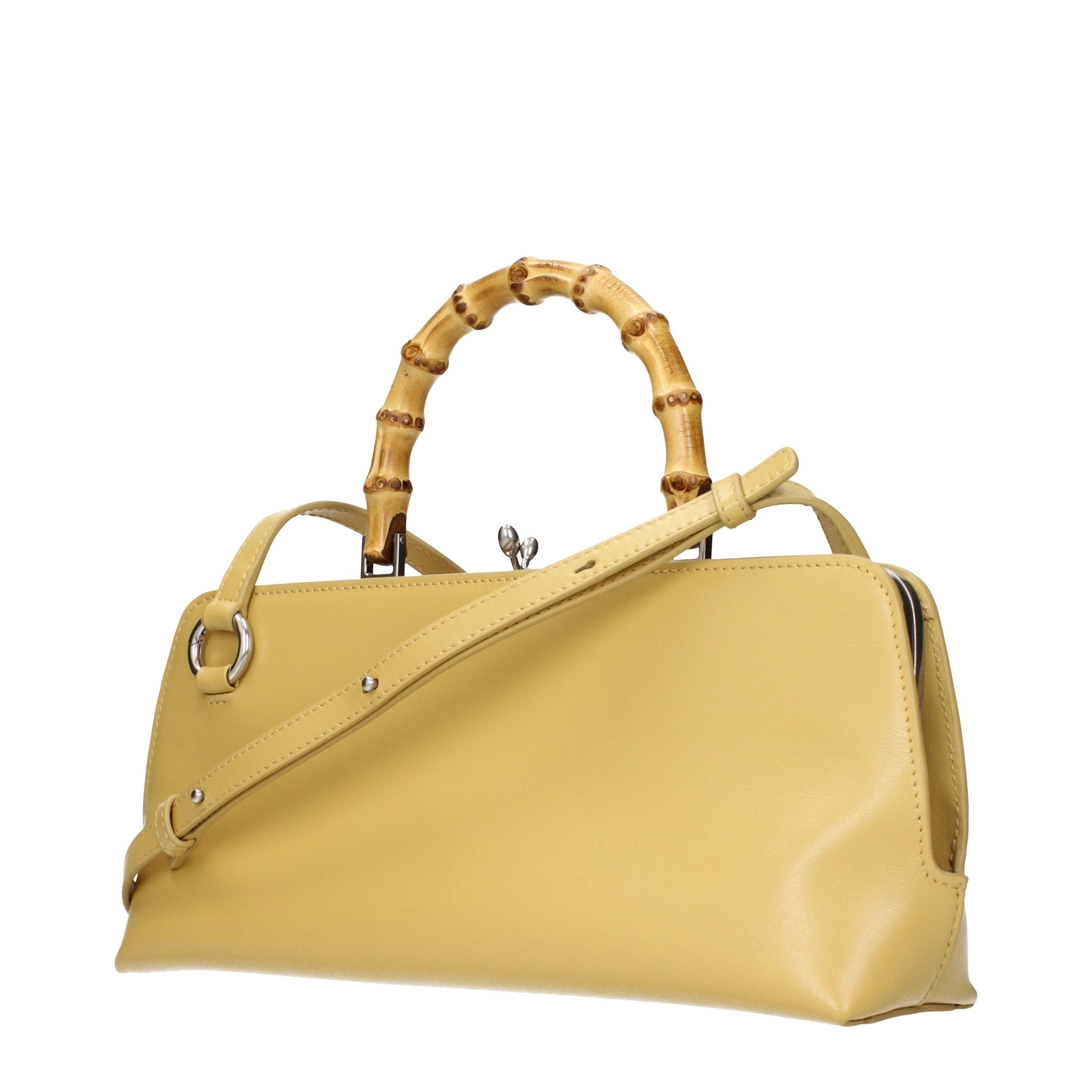 Experience the allure of the Jil Sander Yellow Leather Crossbody Bag, a statement of elegance and sophistication, perfect for those who appreciate timeless luxury.