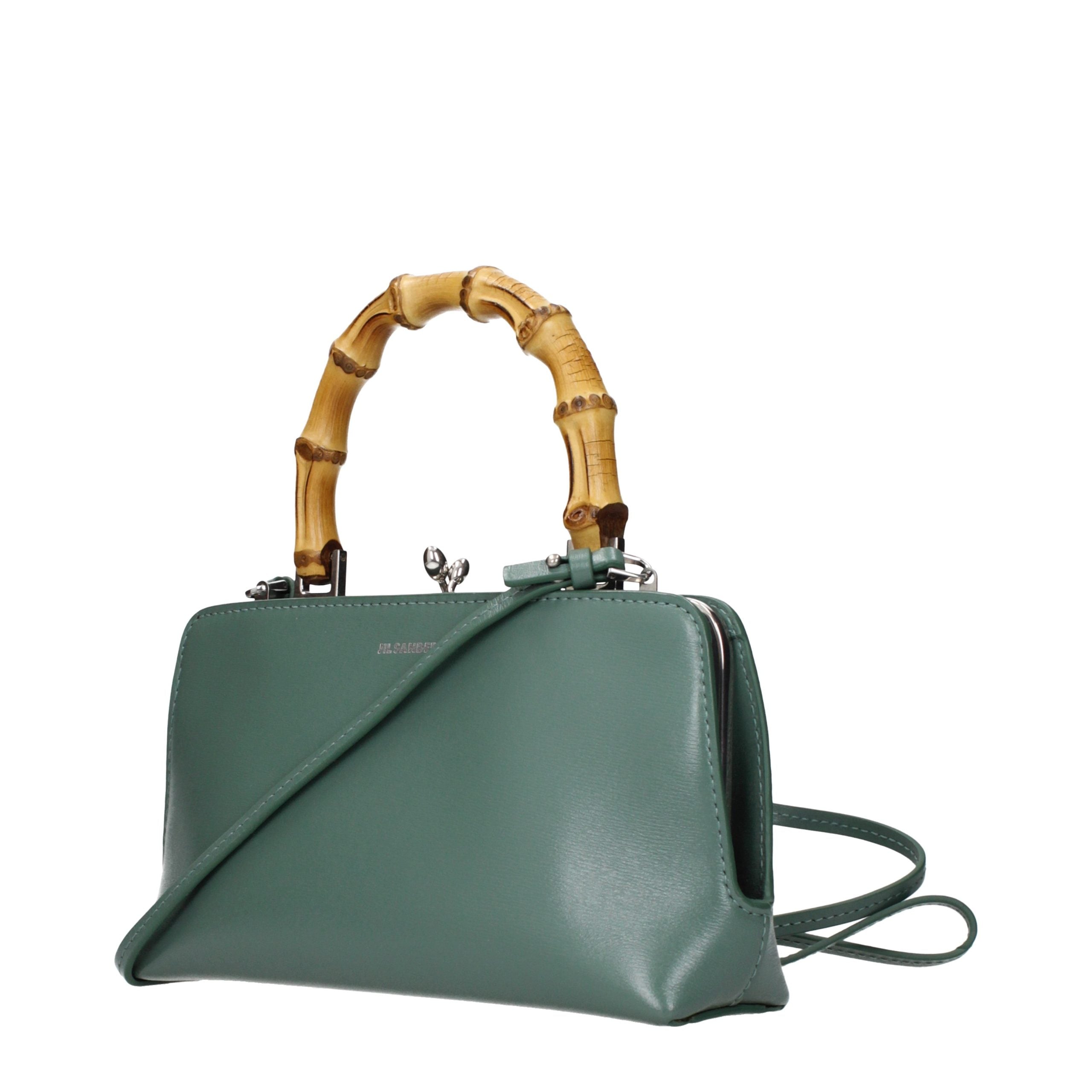 Experience the allure of the Jil Sander Green Leather Handbag, a testament to exquisite craftsmanship and timeless elegance, perfect for the discerning individual.