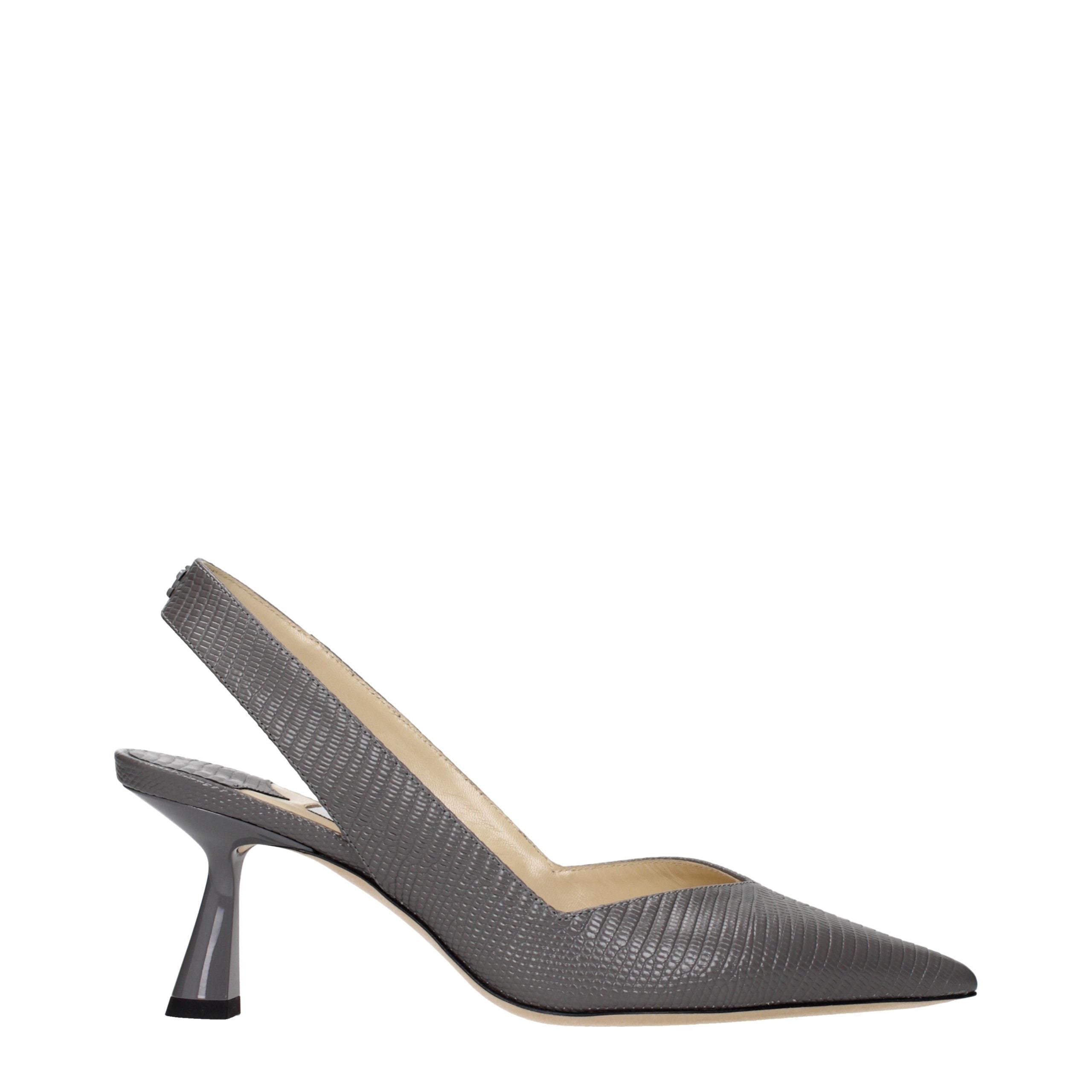 Step into refined elegance with Jimmy Choo Gray Leather High Heel Pumps, where luxurious craftsmanship meets timeless allure, perfect for any sophisticated occasion.