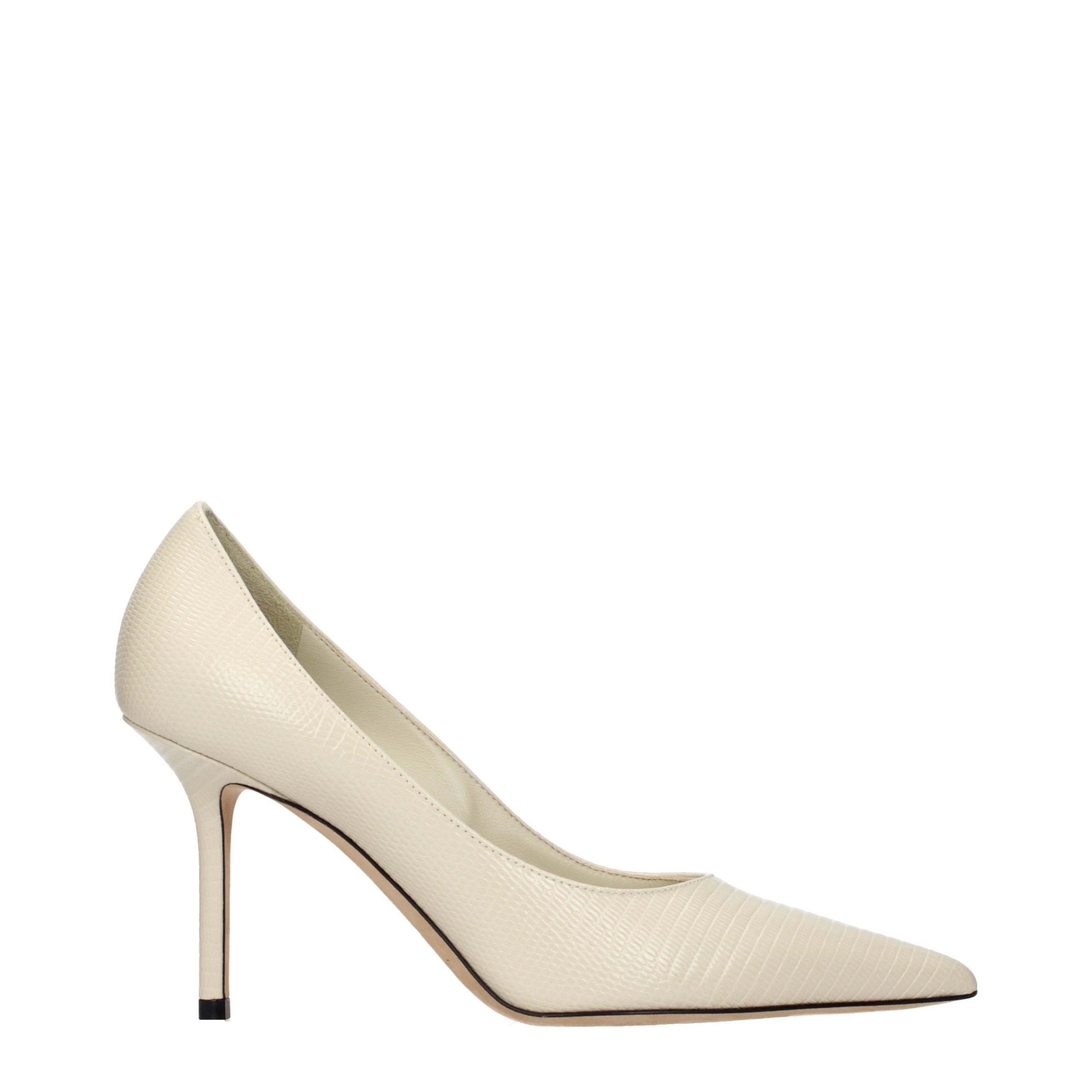 Elevate your elegance with Jimmy Choo's Beige Leather High Heel Pumps, a timeless embodiment of luxury and sophistication crafted for the discerning individual.