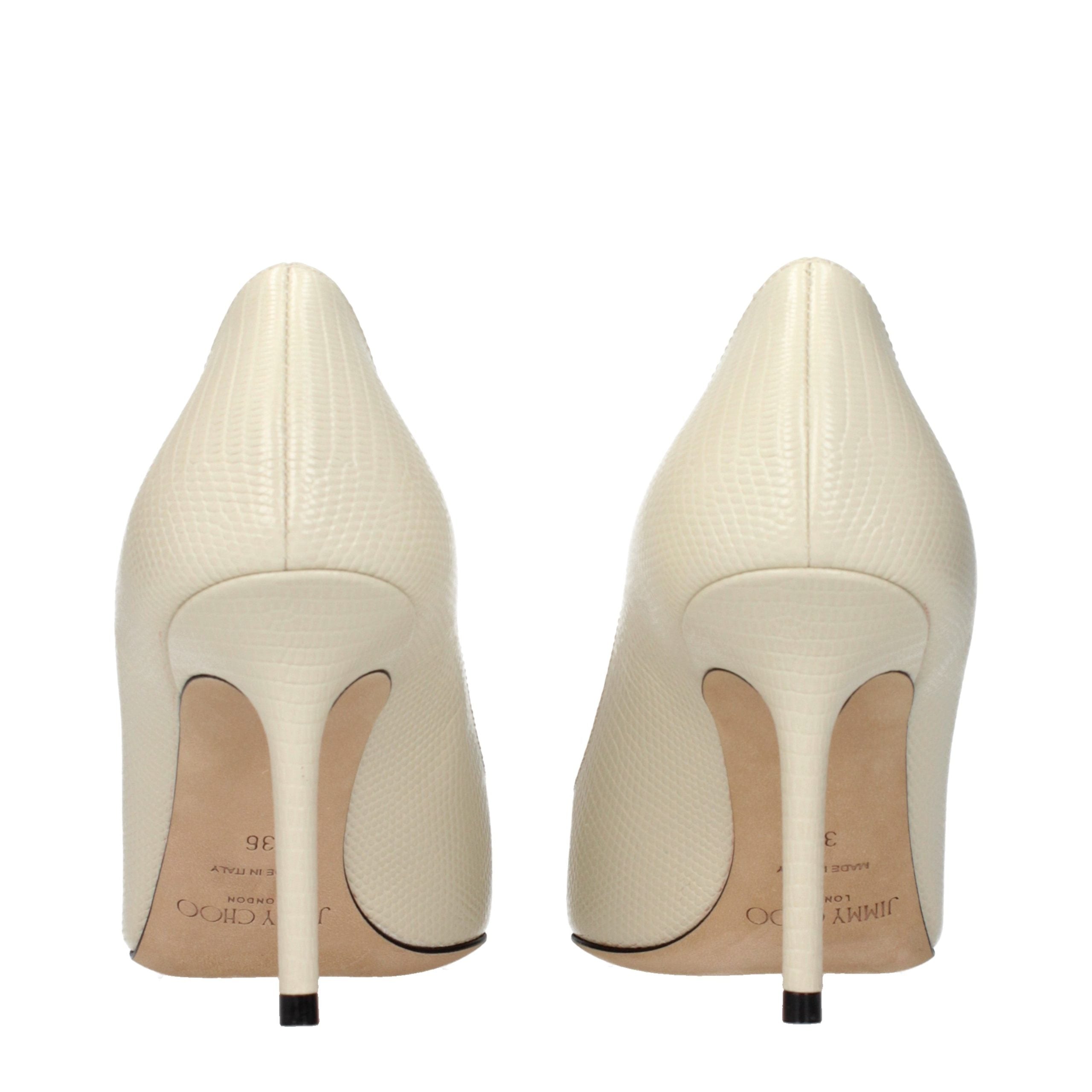 Elevate your elegance with Jimmy Choo Beige Leather High Heel Pumps, where exquisite craftsmanship meets timeless allure, perfect for any sophisticated occasion.
