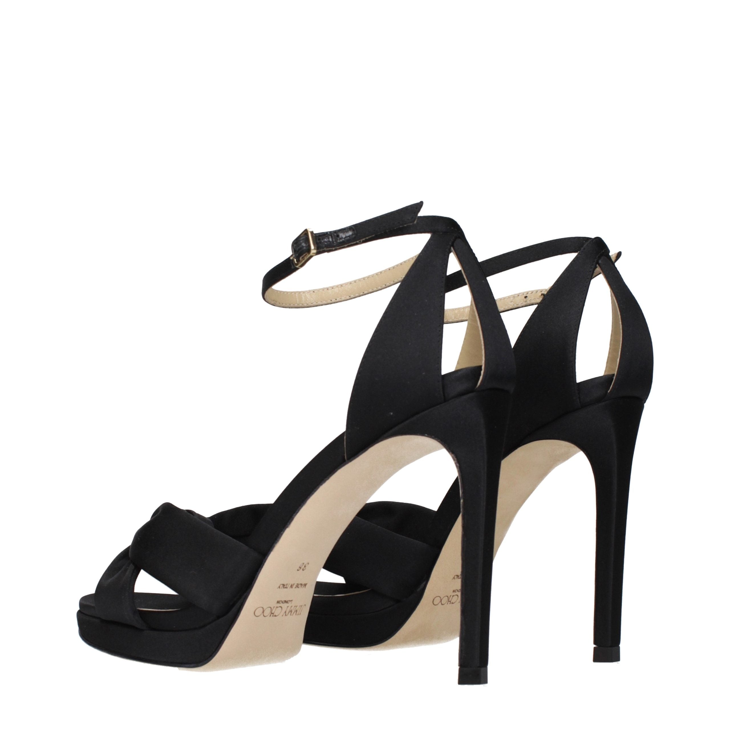 Elevate your elegance with Jimmy Choo Black Satin Platform Sandals, where exquisite craftsmanship meets luxurious design, perfect for captivating evenings.