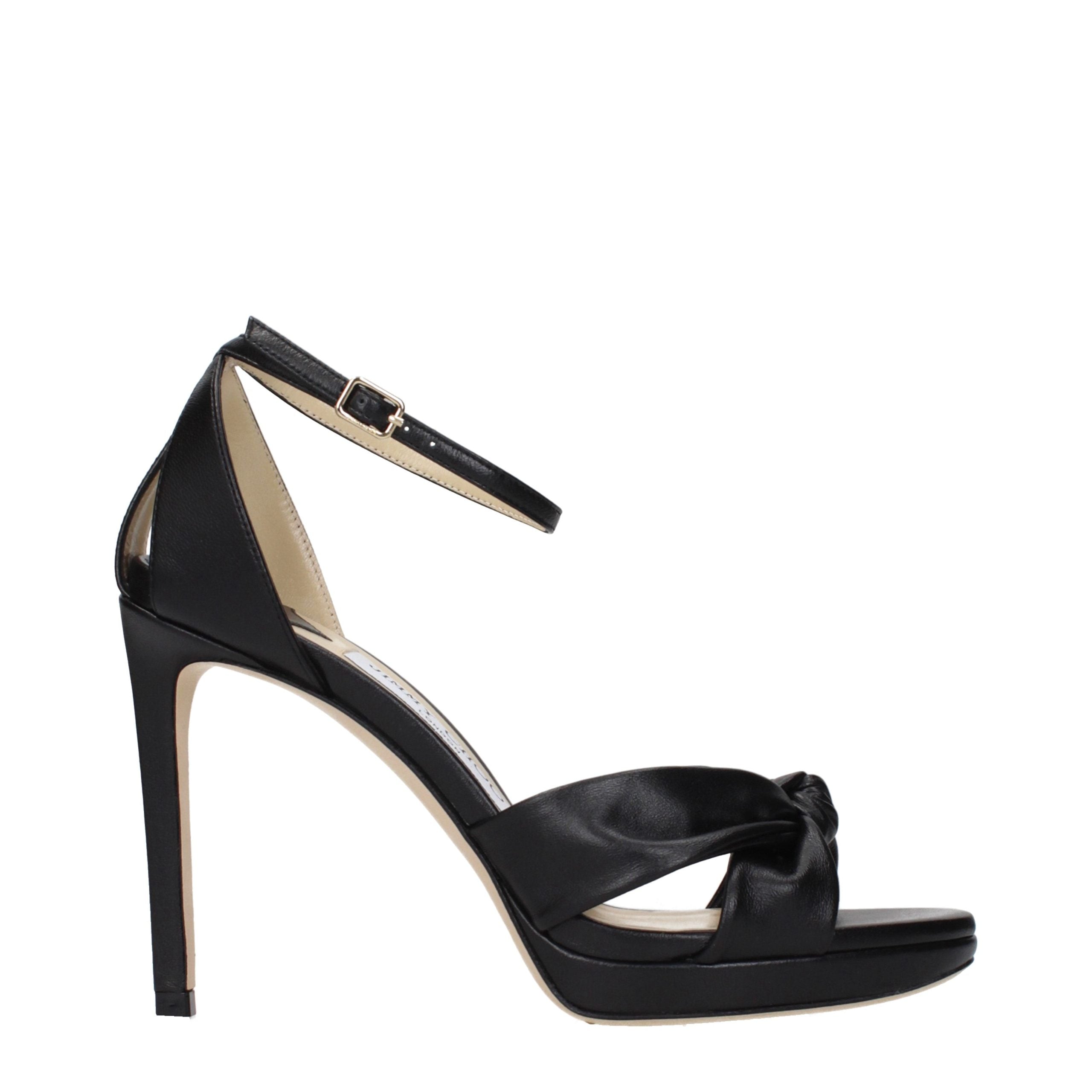 Jimmy Choo Black Leather Platform Sandals - Elevate Your Elegance