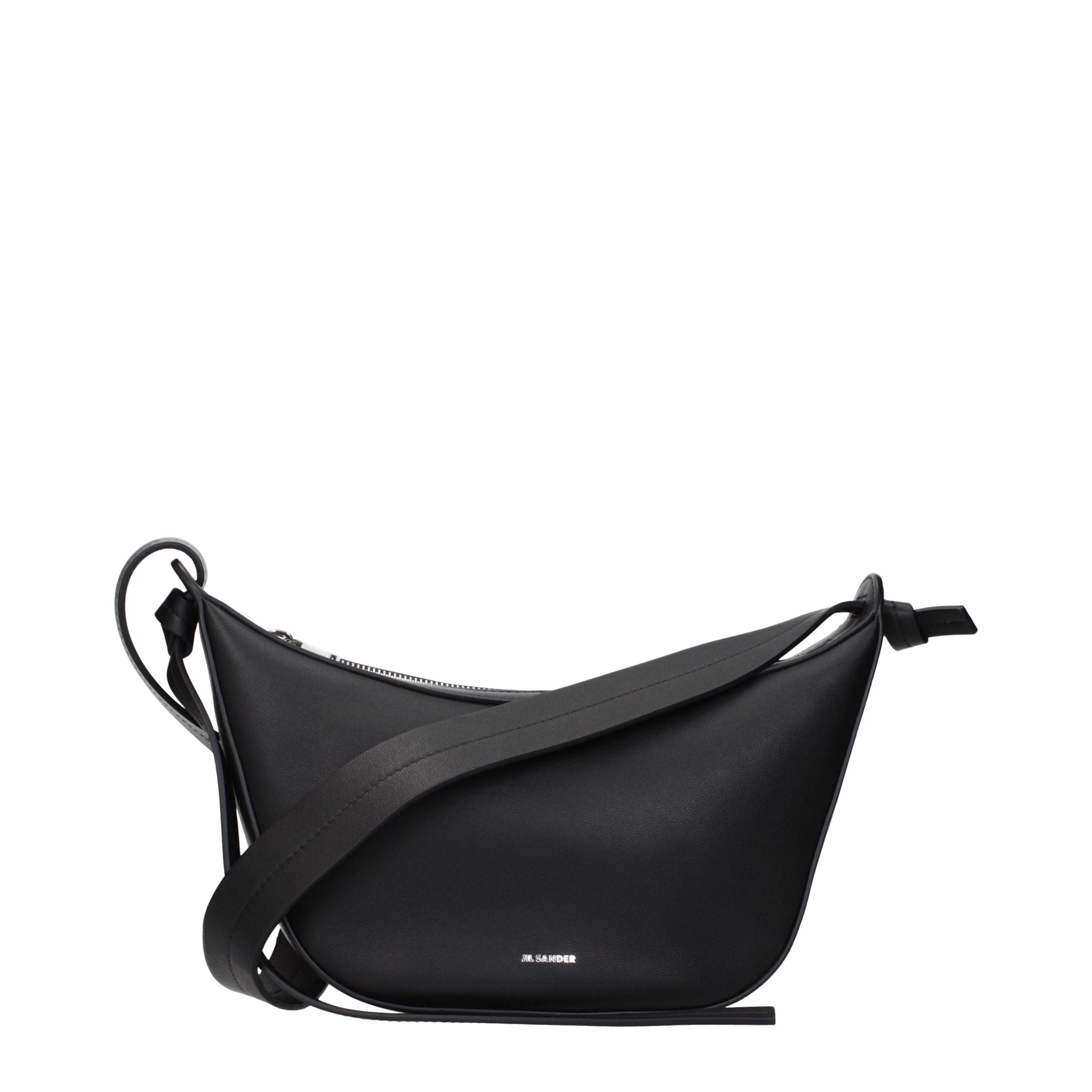 Elevate your style with the Jil Sander Black Leather Shoulder Bag, a masterpiece of exquisite craftsmanship and timeless elegance, perfect for any sophisticated occasion.