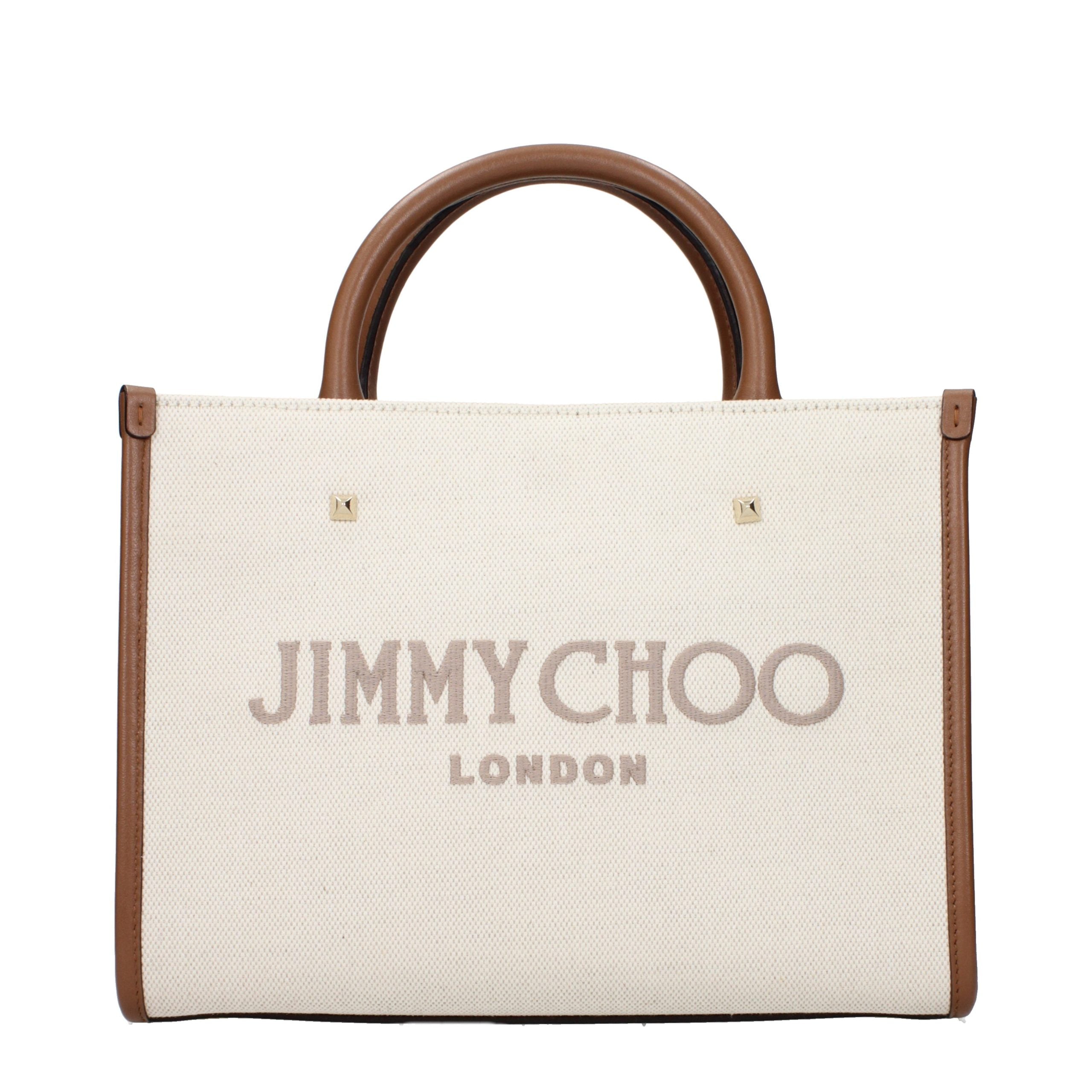 Elevate your style with the Jimmy Choo Beige Fabric Handbag, a timeless masterpiece of luxury and craftsmanship that embodies sophistication and allure.