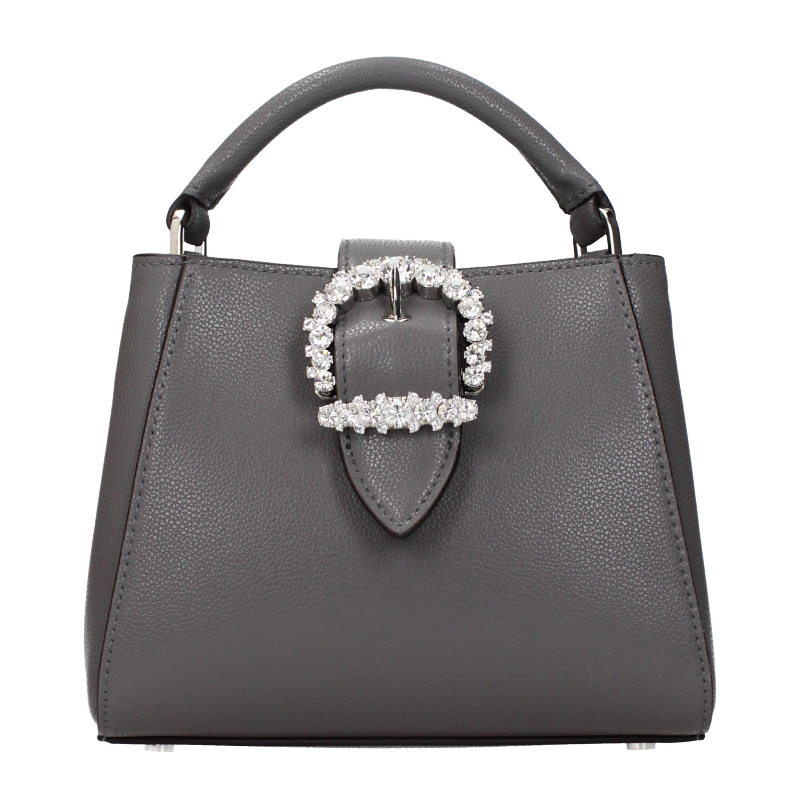 Indulge in the elegance of the Jimmy Choo Gray Leather Handbag, a masterpiece of luxury craftsmanship that elevates your style for any occasion.