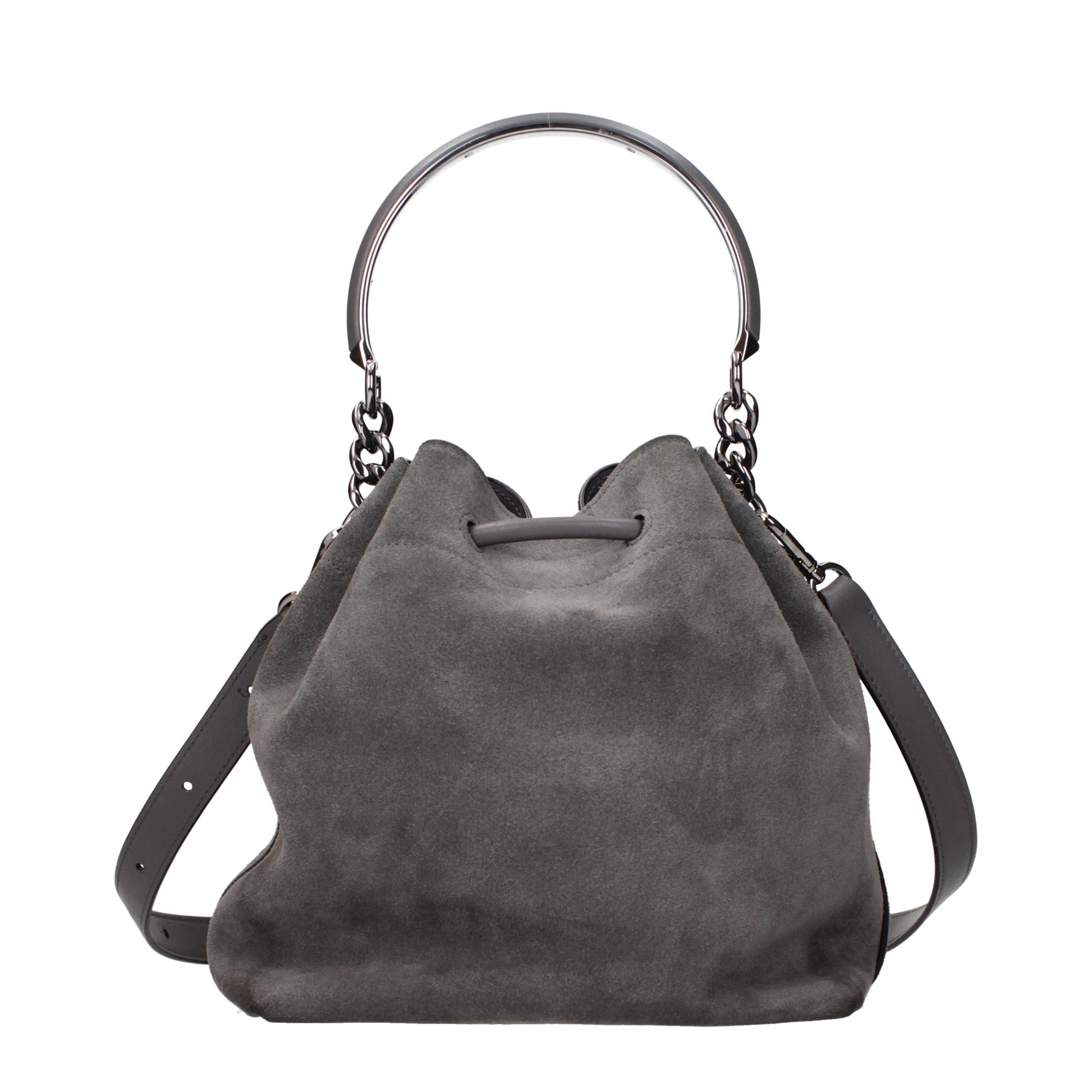 Elevate your style with the Jimmy Choo Gray Leather Handbag, a luxurious blend of vintage allure and modern sophistication, perfect for any discerning wardrobe.