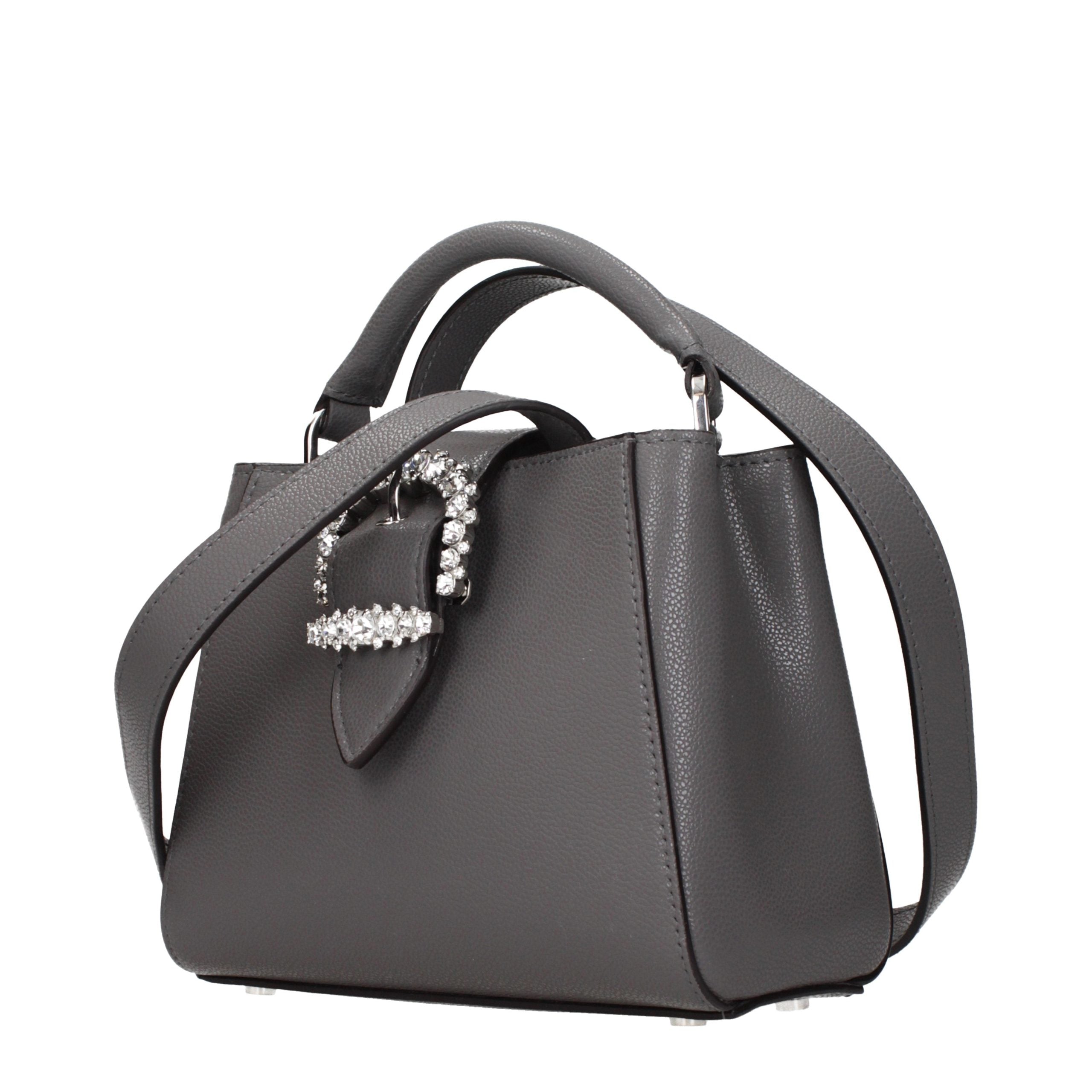 Indulge in the sophistication of the Jimmy Choo Gray Leather Handbag, where exquisite craftsmanship meets timeless elegance, perfect for elevating any ensemble.