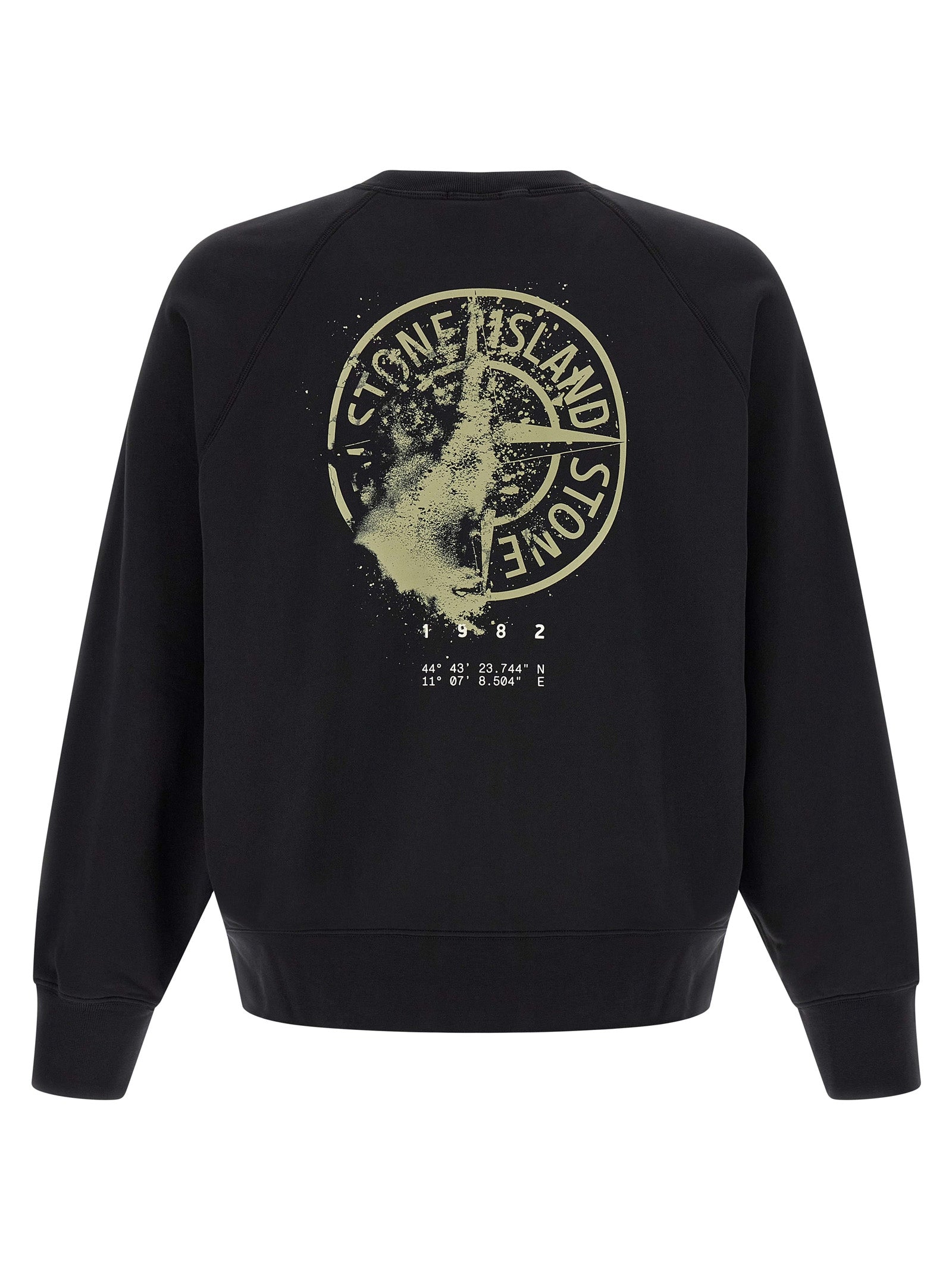Indulge in the Stone Island Black Cotton Sweatshirt, a masterpiece of 100% cotton elegance, blending timeless style with contemporary sophistication for the discerning individual.